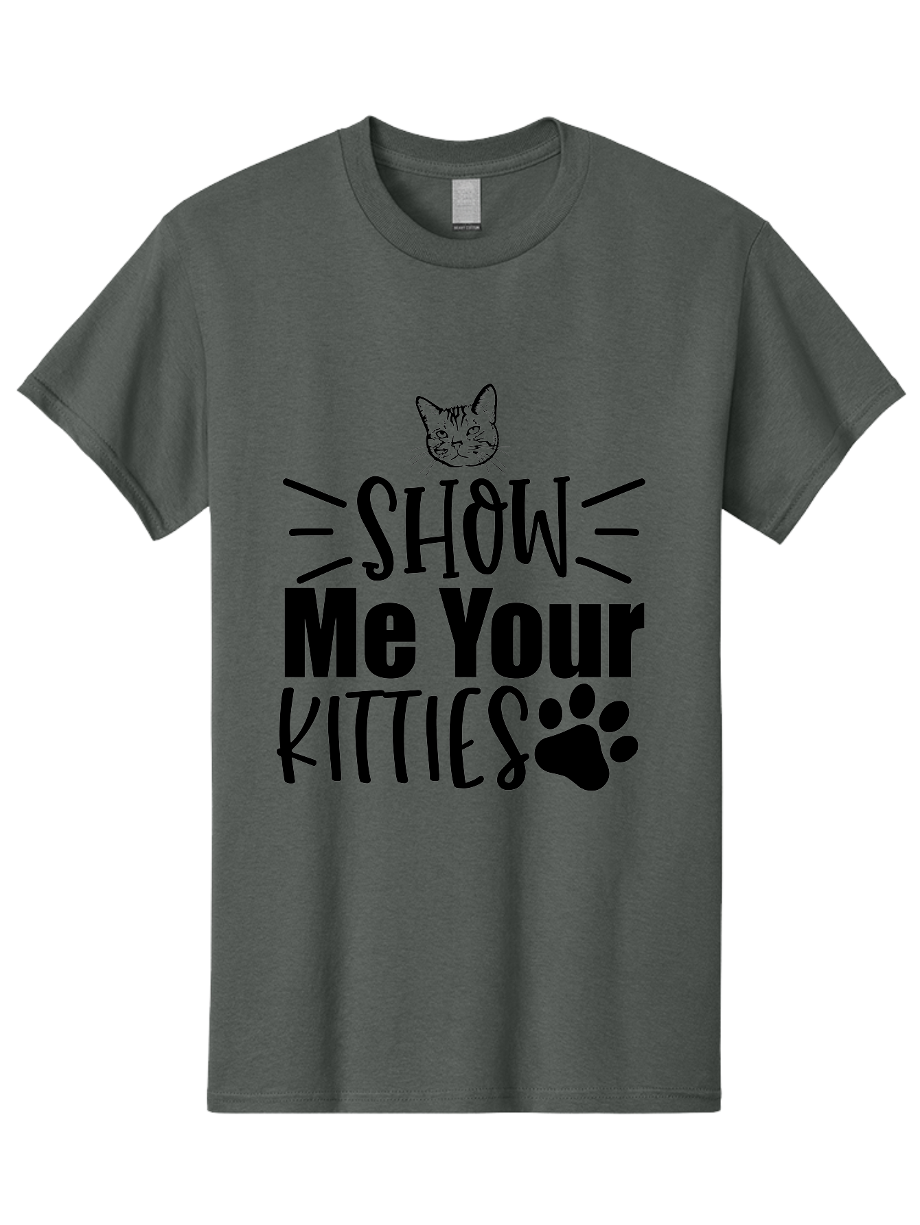 Show Me Your Kitties Men'S Graphic Tee, 100% Cotton, Comfortable Casual Summer Wear, Machine Washable, Cat Lovers, Kitties, Cat Theme, Feline Fun, Paw Print, Cat Face, Cute Graphics, Pet Lovers, Show Me Your Kitties Aae636 19