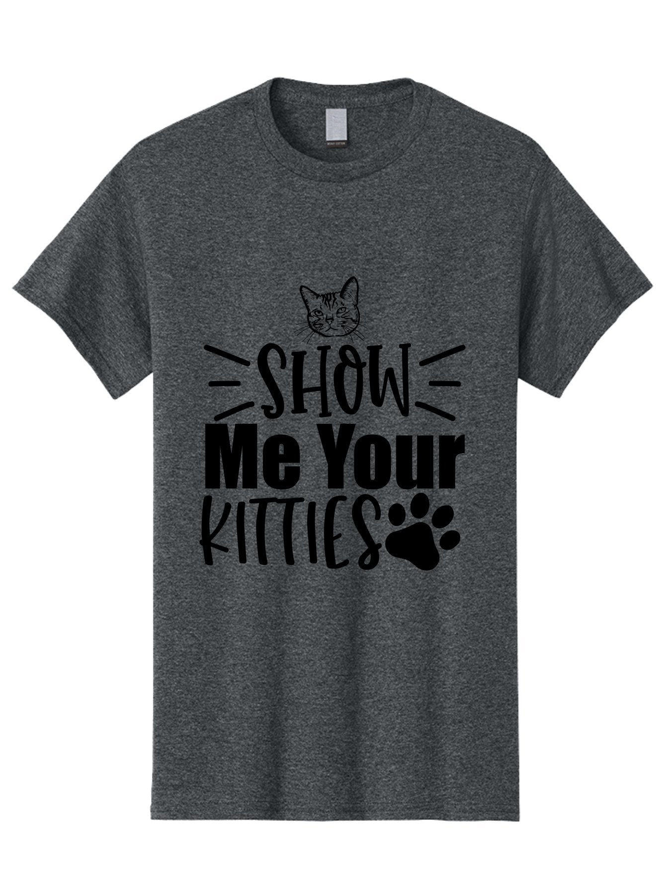 Show Me Your Kitties Men'S Graphic Tee, 100% Cotton, Comfortable Casual Summer Wear, Machine Washable, Cat Lovers, Kitties, Cat Theme, Feline Fun, Paw Print, Cat Face, Cute Graphics, Pet Lovers, Show Me Your Kitties Aae636 3