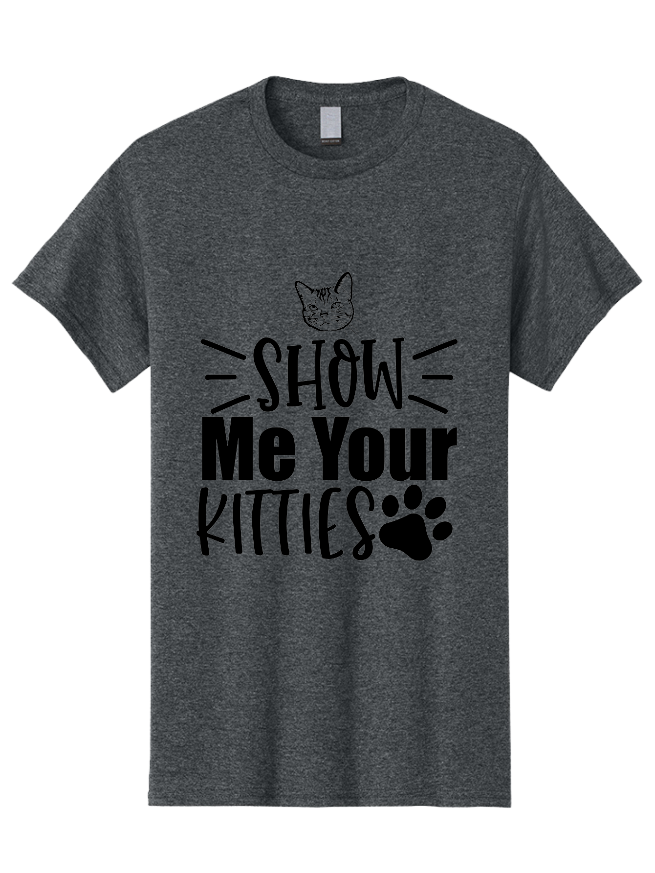 Show Me Your Kitties Men'S Graphic Tee, 100% Cotton, Comfortable Casual Summer Wear, Machine Washable, Cat Lovers, Kitties, Cat Theme, Feline Fun, Paw Print, Cat Face, Cute Graphics, Pet Lovers, Show Me Your Kitties Aae636 7