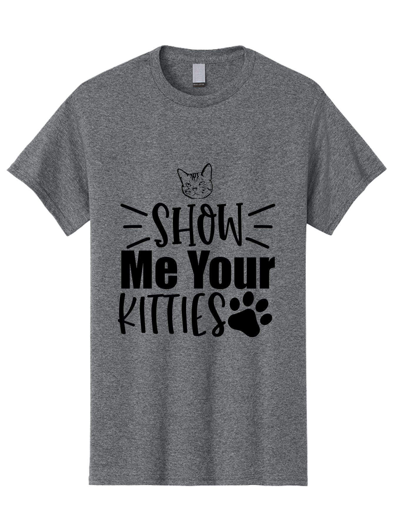 Show Me Your Kitties Men'S Graphic Tee, 100% Cotton, Comfortable Casual Summer Wear, Machine Washable, Cat Lovers, Kitties, Cat Theme, Feline Fun, Paw Print, Cat Face, Cute Graphics, Pet Lovers, Show Me Your Kitties Aae636 23