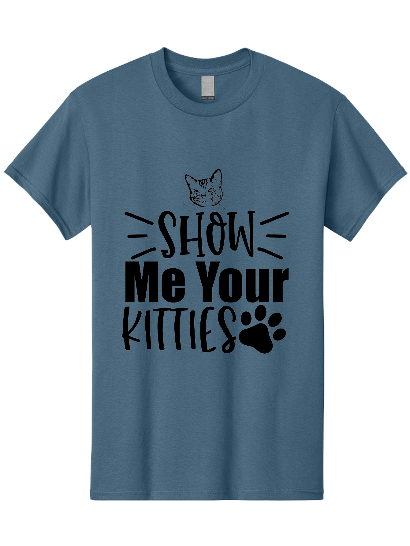 Show Me Your Kitties Men'S Graphic Tee, 100% Cotton, Comfortable Casual Summer Wear, Machine Washable, Cat Lovers, Kitties, Cat Theme, Feline Fun, Paw Print, Cat Face, Cute Graphics, Pet Lovers, Show Me Your Kitties Aae636 5