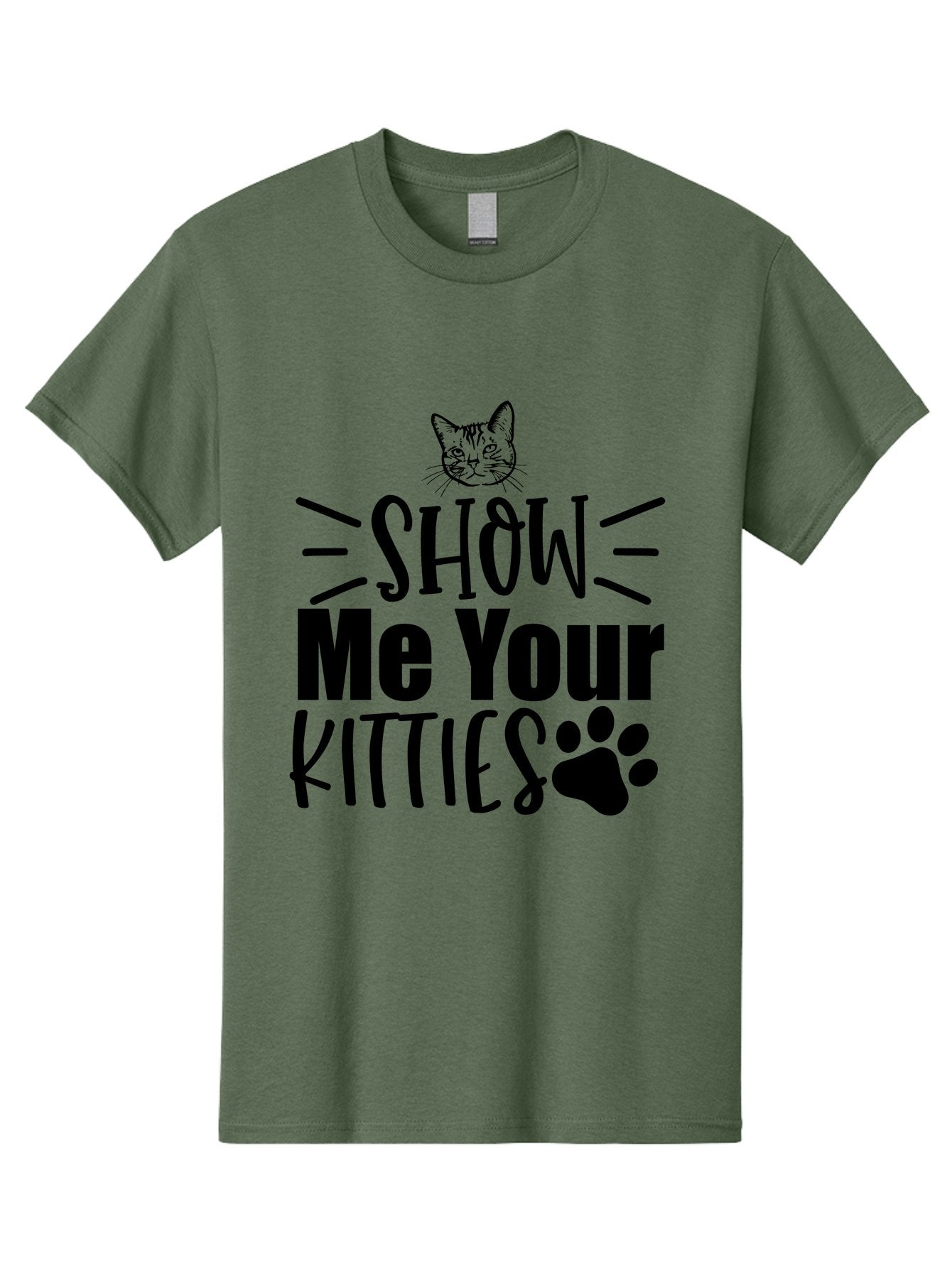 Show Me Your Kitties Men'S Graphic Tee, 100% Cotton, Comfortable Casual Summer Wear, Machine Washable, Cat Lovers, Kitties, Cat Theme, Feline Fun, Paw Print, Cat Face, Cute Graphics, Pet Lovers, Show Me Your Kitties Aae636 6