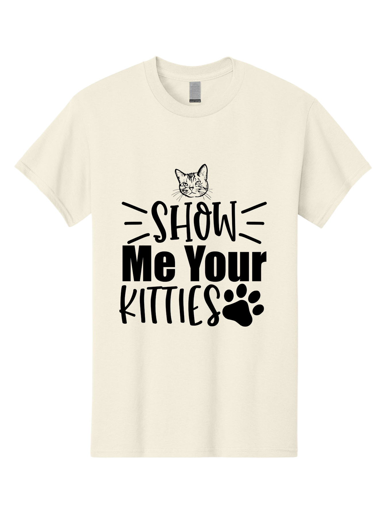 Show Me Your Kitties Men'S Graphic Tee, 100% Cotton, Comfortable Casual Summer Wear, Machine Washable, Cat Lovers, Kitties, Cat Theme, Feline Fun, Paw Print, Cat Face, Cute Graphics, Pet Lovers, Show Me Your Kitties Aae636 3