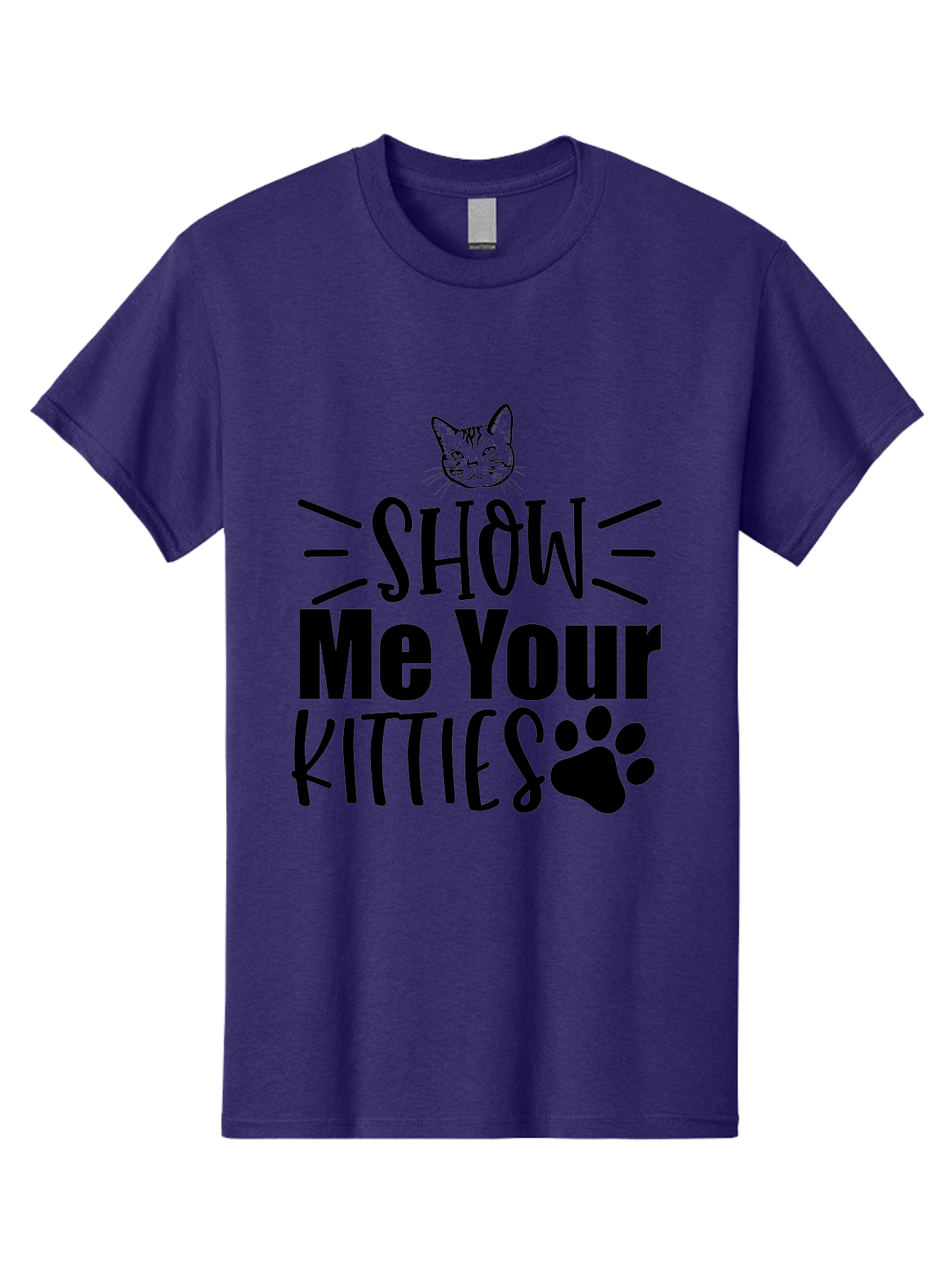 Show Me Your Kitties Men'S Graphic Tee, 100% Cotton, Comfortable Casual Summer Wear, Machine Washable, Cat Lovers, Kitties, Cat Theme, Feline Fun, Paw Print, Cat Face, Cute Graphics, Pet Lovers, Show Me Your Kitties Aae636