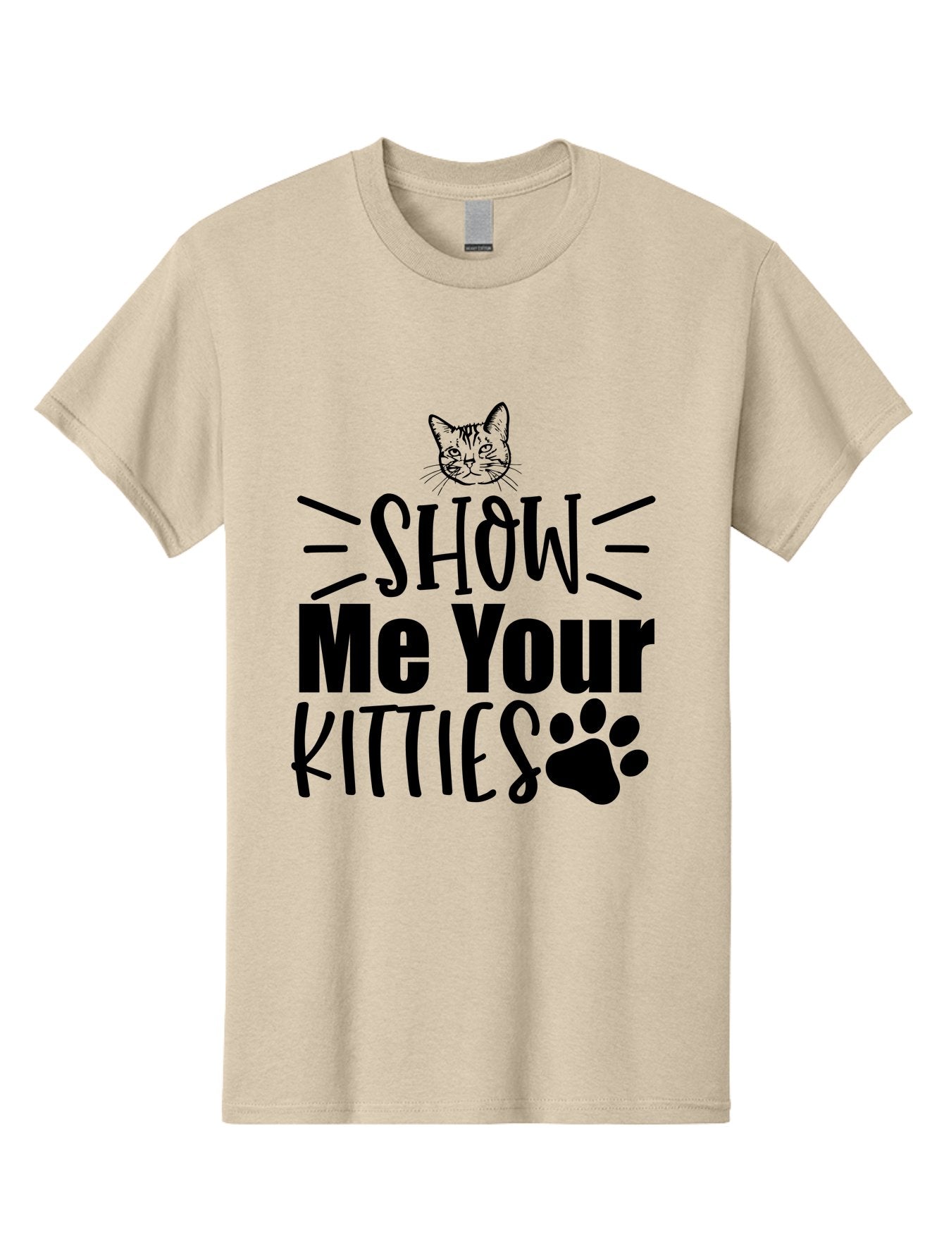 Show Me Your Kitties Men'S Graphic Tee, 100% Cotton, Comfortable Casual Summer Wear, Machine Washable, Cat Lovers, Kitties, Cat Theme, Feline Fun, Paw Print, Cat Face, Cute Graphics, Pet Lovers, Show Me Your Kitties Aae636 5
