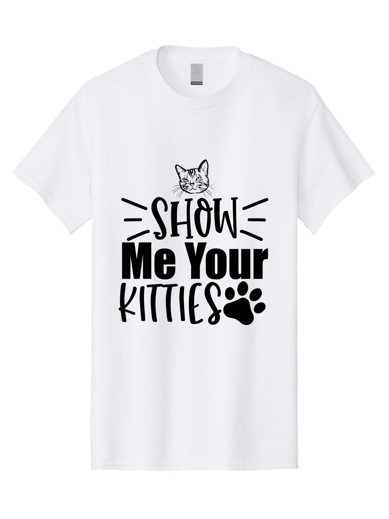Show Me Your Kitties Men'S Graphic Tee, 100% Cotton, Comfortable Casual Summer Wear, Machine Washable, Cat Lovers, Kitties, Cat Theme, Feline Fun, Paw Print, Cat Face, Cute Graphics, Pet Lovers, Show Me Your Kitties Aae636 8
