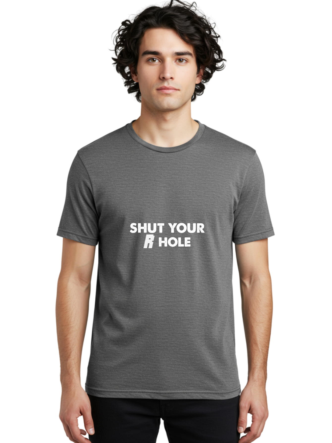 Shut Your R Hole Men'S Graphic Tee, 100% Cotton, Comfortable Casual Summer Wear, Machine Washable, Funny Slogans, Meme Culture, Humorous Phrases, Witty Sayings, Pop Culture References, Quirky Designs Aae641 4