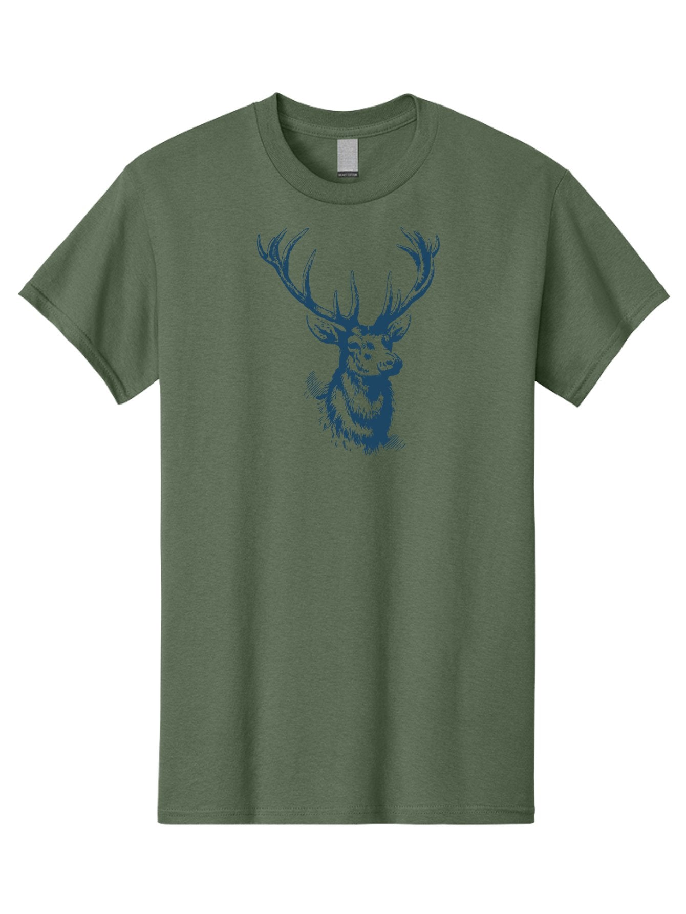 Silent Antler King Men'S Graphic Tee, 100% Cotton, Comfortable Casual Summer Wear, Machine Washable, Illustration Of Elk, Majestic Antlers, Wildlife Art, Wild Animal, Rugged Charm, Detailed Sketch, Forest Creature, Wildlife Illustration Aae642 4