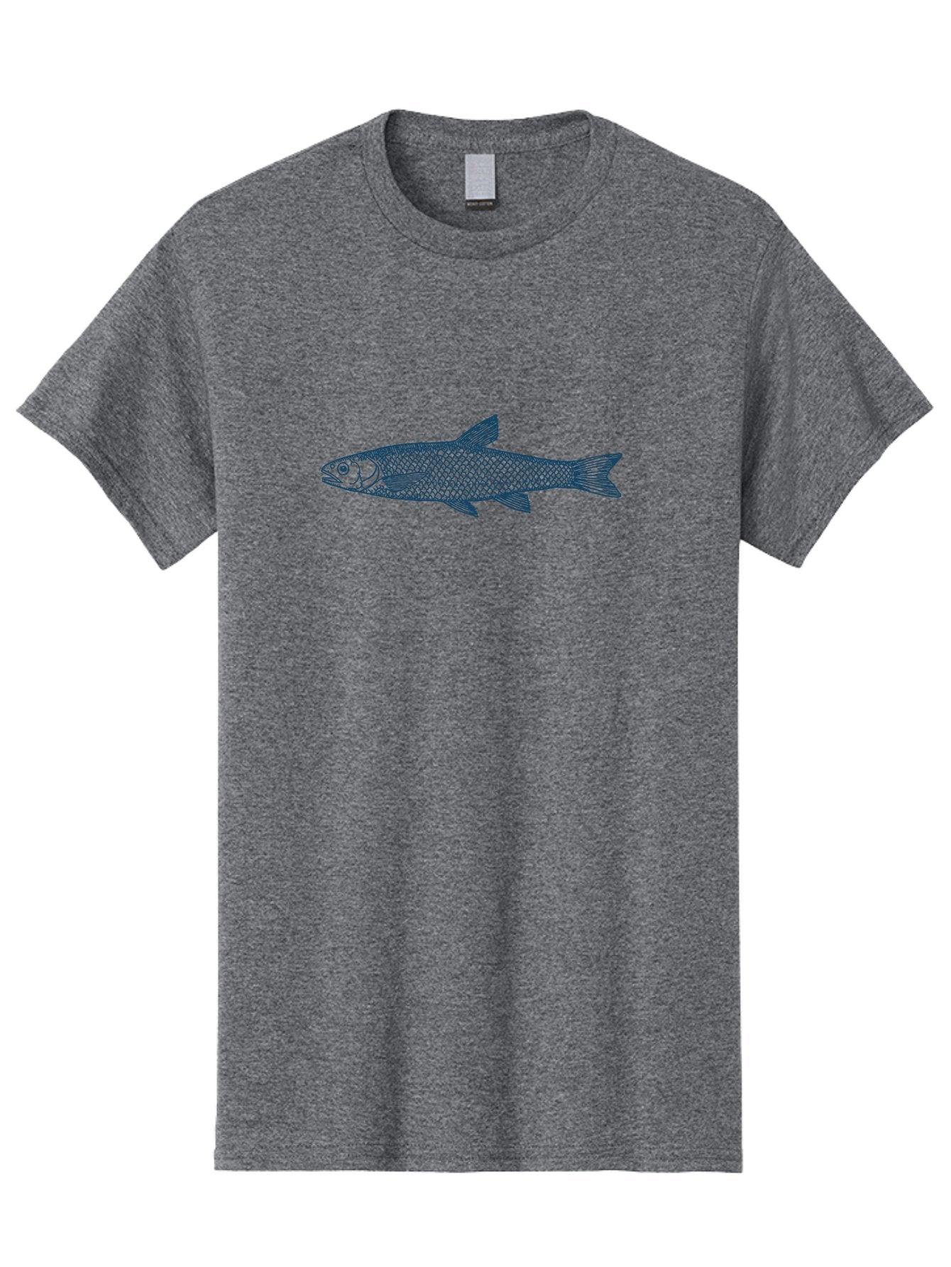 Silent Fin Men'S Graphic Tee, 100% Cotton, Comfortable Casual Summer Wear, Machine Washable, Illustration Of A Fish, Fish Drawing, Aquatic Life, Marine Biology, Detailed Scales, Fins, Tail, Underwater Creature, Wildlife Art Aae643 7