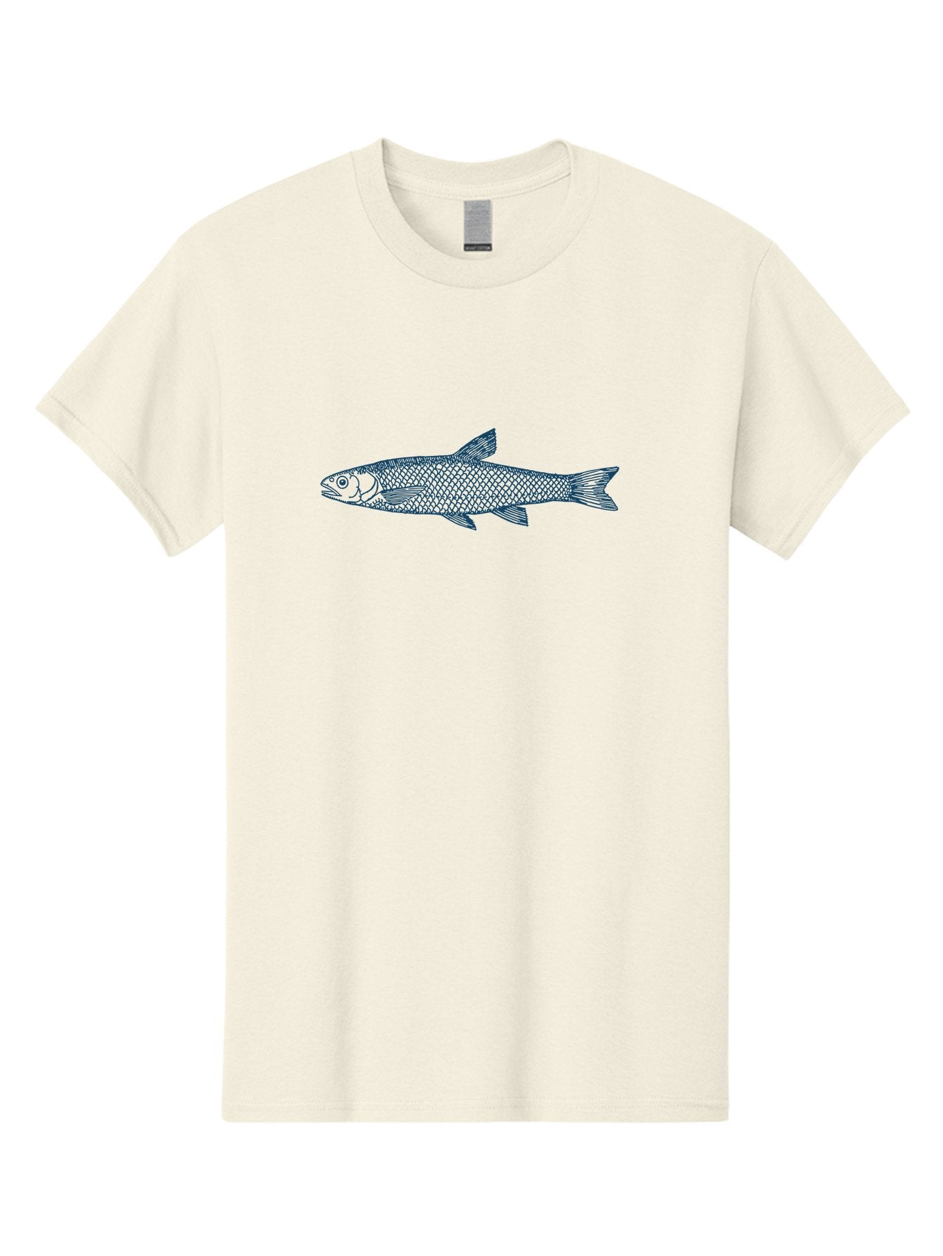 Silent Fin Men'S Graphic Tee, 100% Cotton, Comfortable Casual Summer Wear, Machine Washable, Illustration Of A Fish, Fish Drawing, Aquatic Life, Marine Biology, Detailed Scales, Fins, Tail, Underwater Creature, Wildlife Art Aae643 12
