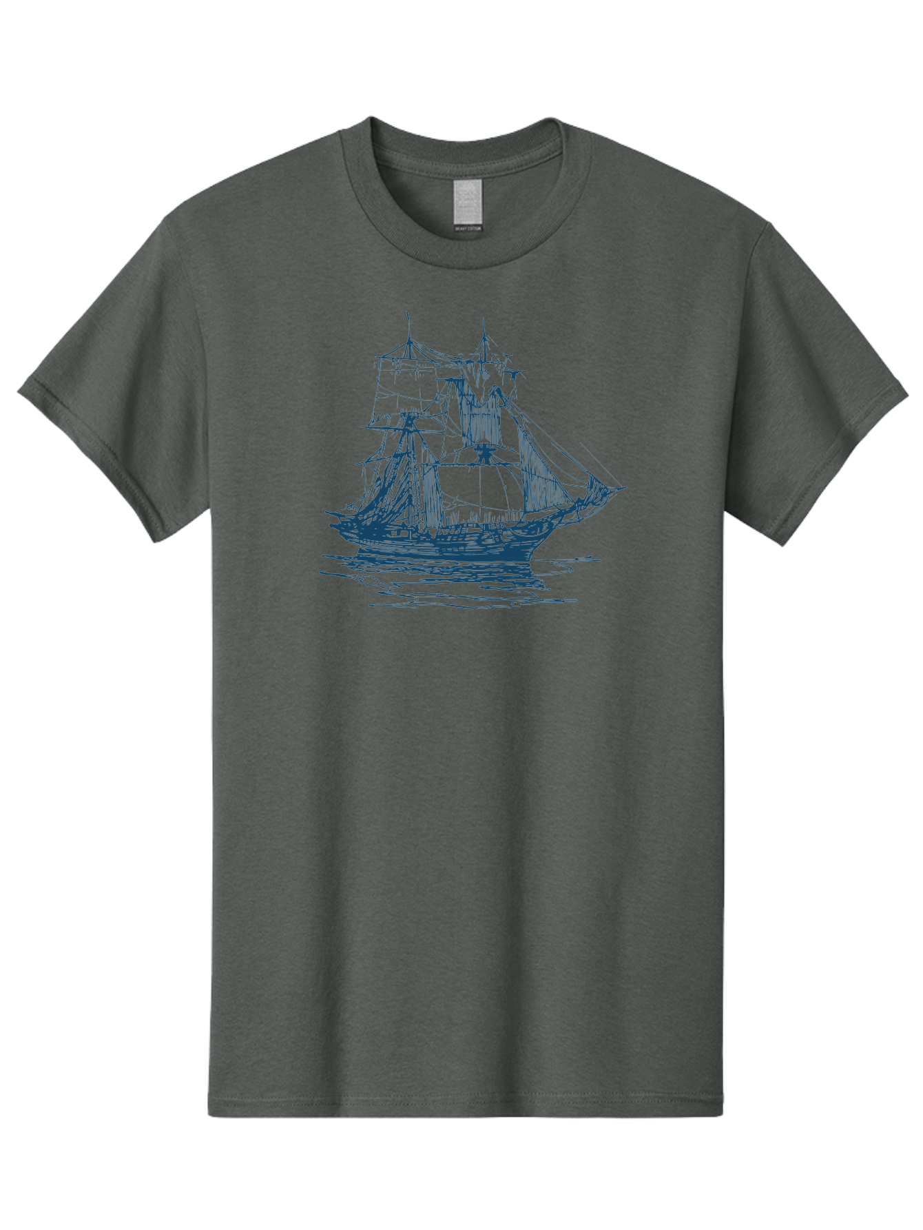 Silent Sails Ship Men'S Graphic Tee, 100% Cotton, Comfortable Casual Summer Wear, Machine Washable, Sailing Ship, Tall Ship, Naval Vessel, Sailing Boat, Ocean Waves, Nautical Theme, Historic Ship, Classic Sailing, Maritime Illustration Aae644 9