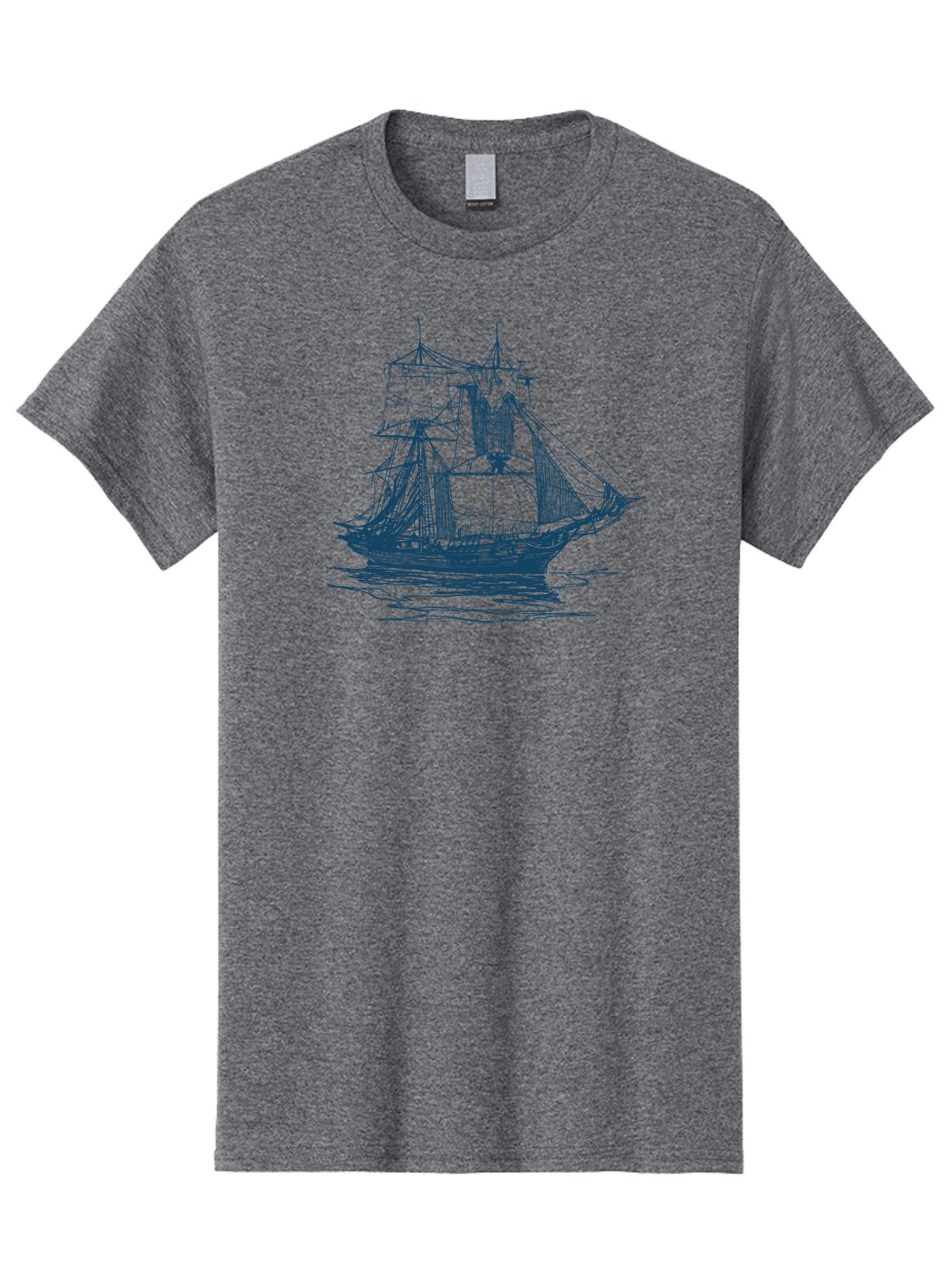 Silent Sails Ship Men'S Graphic Tee, 100% Cotton, Comfortable Casual Summer Wear, Machine Washable, Sailing Ship, Tall Ship, Naval Vessel, Sailing Boat, Ocean Waves, Nautical Theme, Historic Ship, Classic Sailing, Maritime Illustration Aae644 12