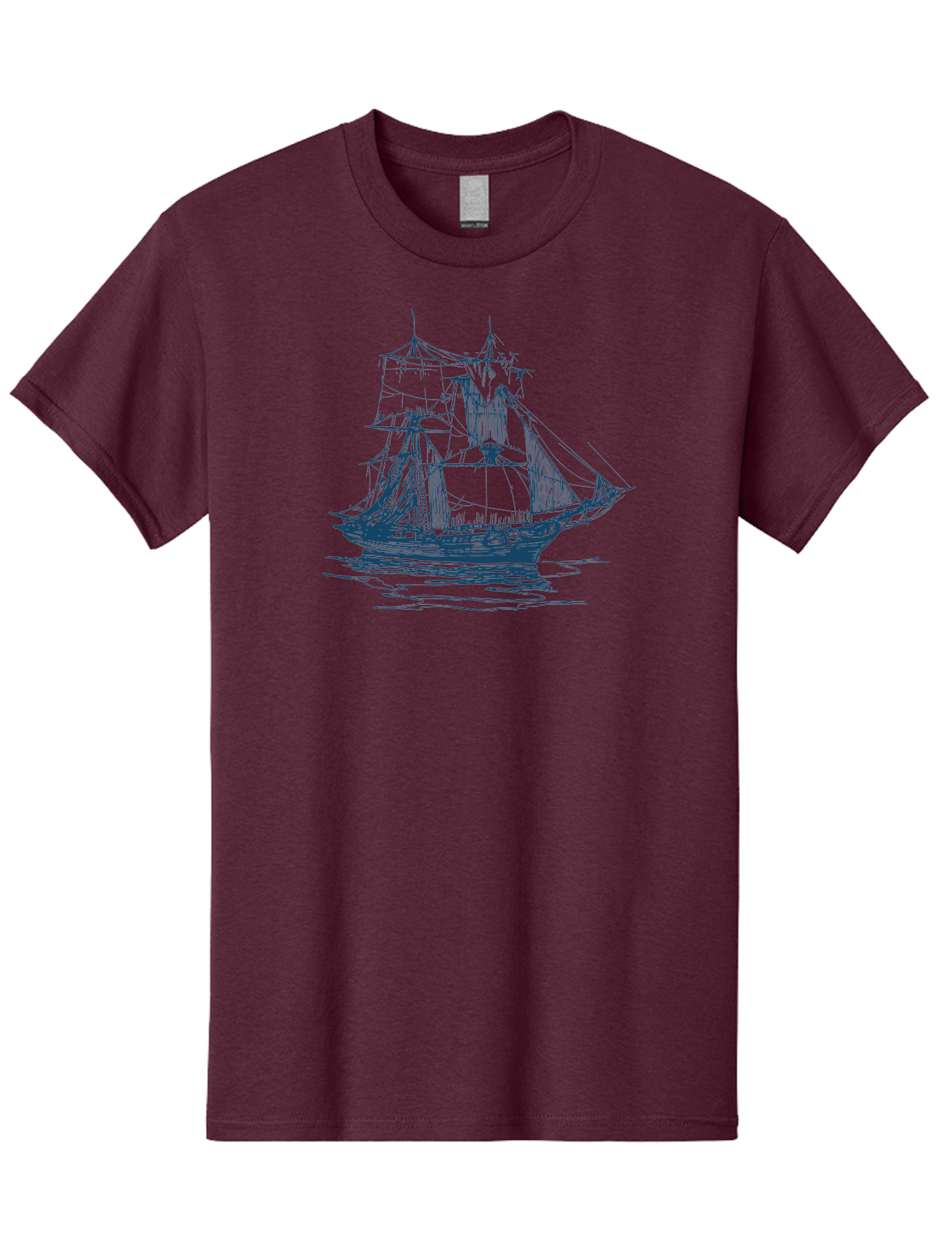 Silent Sails Ship Men'S Graphic Tee, 100% Cotton, Comfortable Casual Summer Wear, Machine Washable, Sailing Ship, Tall Ship, Naval Vessel, Sailing Boat, Ocean Waves, Nautical Theme, Historic Ship, Classic Sailing, Maritime Illustration Aae644 27