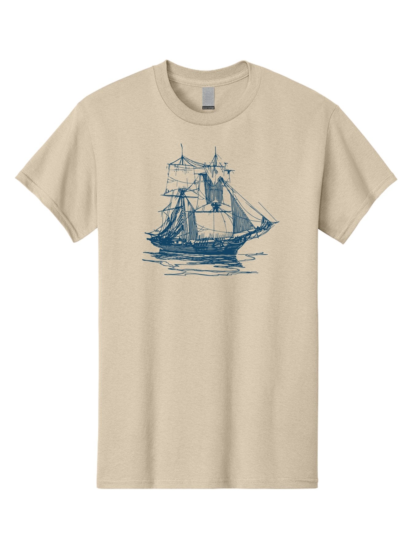 Silent Sails Ship Men'S Graphic Tee, 100% Cotton, Comfortable Casual Summer Wear, Machine Washable, Sailing Ship, Tall Ship, Naval Vessel, Sailing Boat, Ocean Waves, Nautical Theme, Historic Ship, Classic Sailing, Maritime Illustration Aae644 9