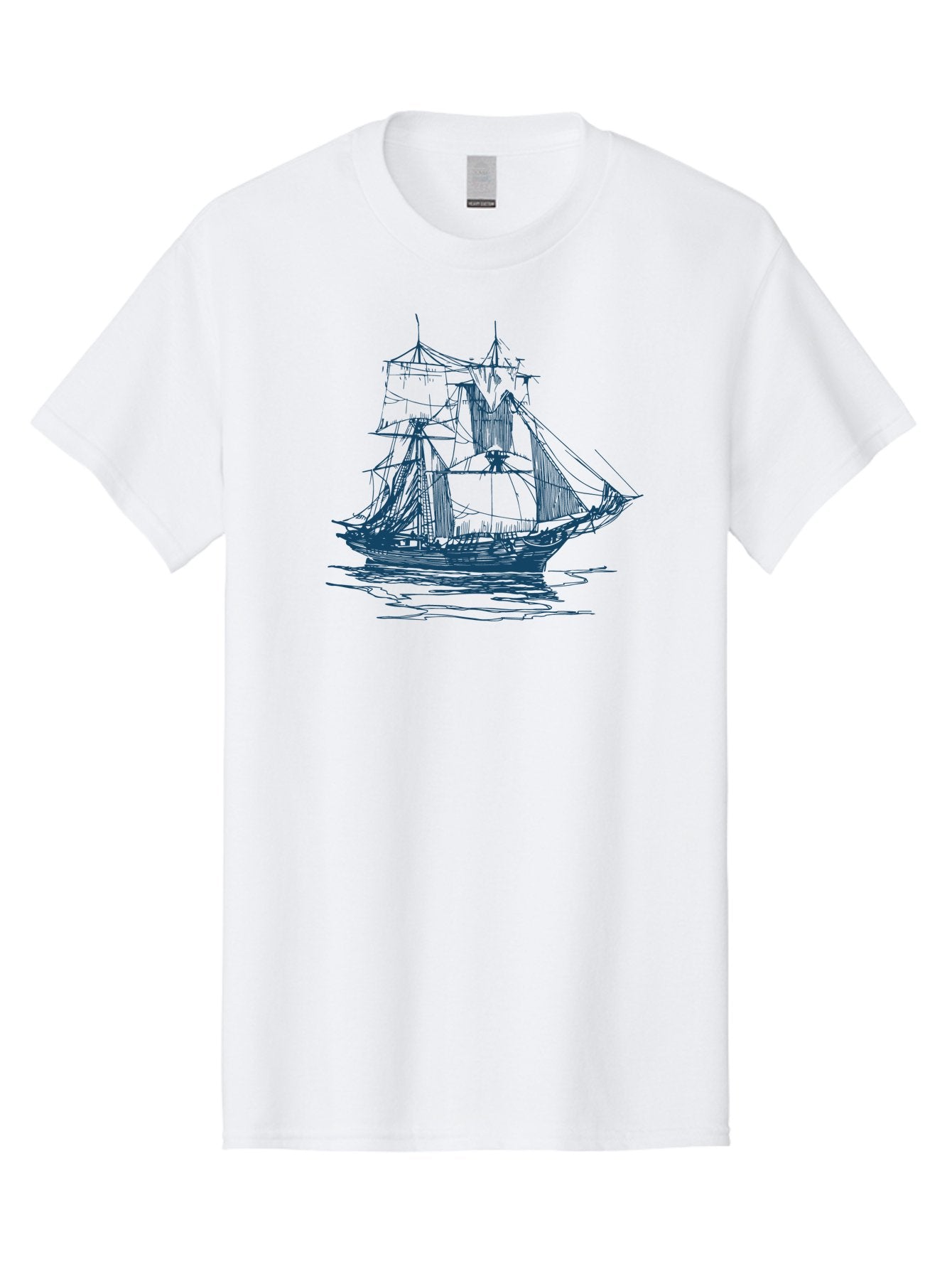Silent Sails Ship Men'S Graphic Tee, 100% Cotton, Comfortable Casual Summer Wear, Machine Washable, Sailing Ship, Tall Ship, Naval Vessel, Sailing Boat, Ocean Waves, Nautical Theme, Historic Ship, Classic Sailing, Maritime Illustration Aae644 3