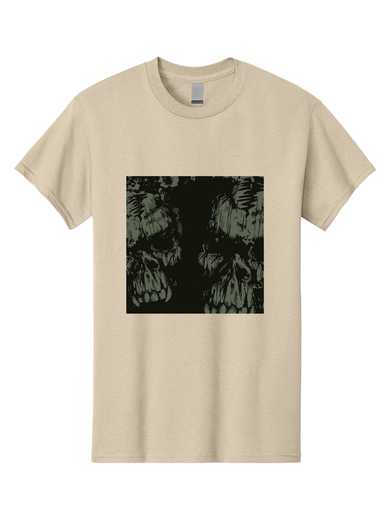 Silent Skulls Men'S Graphic Tee, 100% Cotton, Comfortable Casual Summer Wear, Machine Washable, Dark Fantasy, Skull Art, Gothic Style, Black And Grey, Creepy Atmosphere, Horror Theme, Death Symbol, Skull Design Aae645