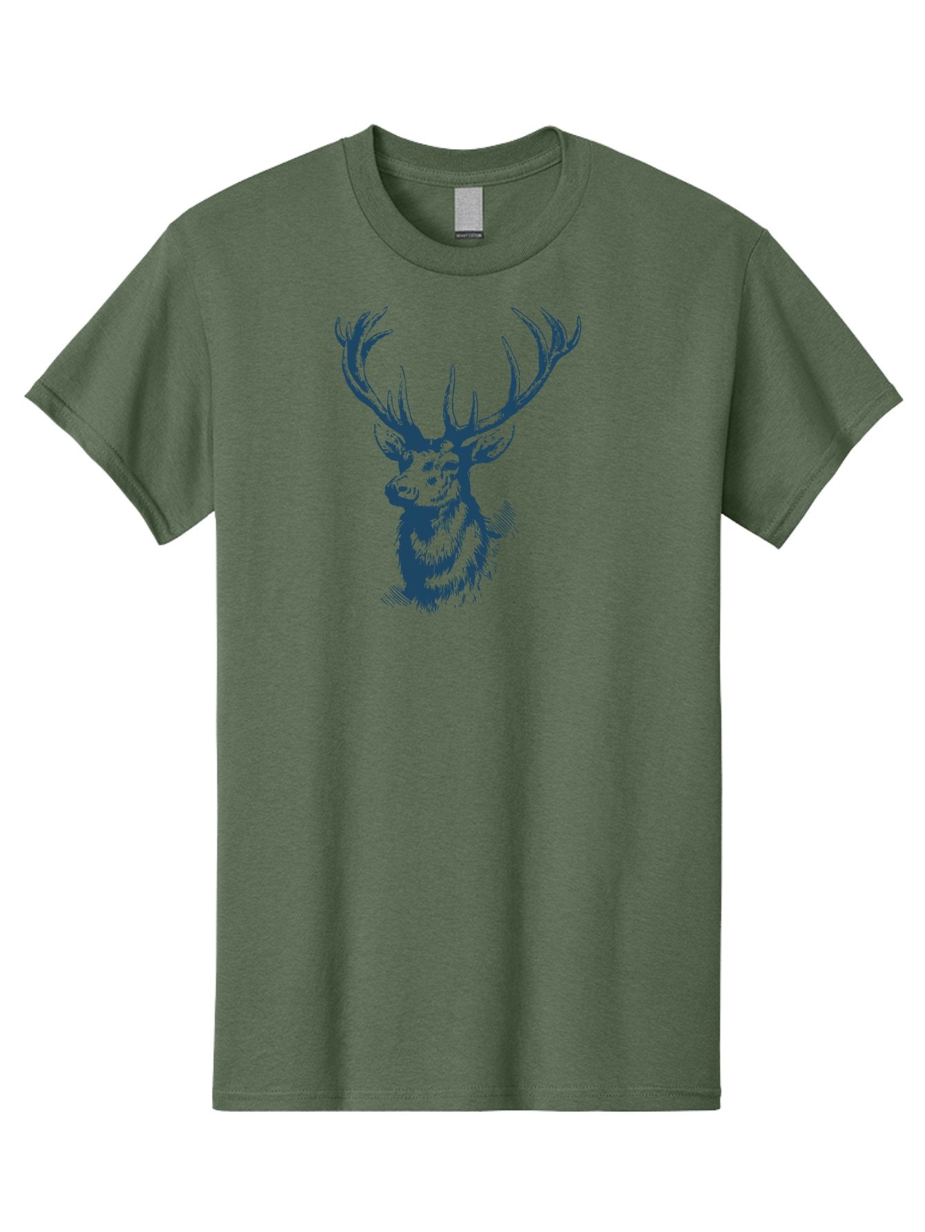 Silent Watcher Stag Men'S Graphic Tee, 100% Cotton, Comfortable Casual Summer Wear, Machine Washable, Deer, Wildlife, Majestic Animal, Stag, Antlers, Woodland Creature, Sketch Art, Illustration, Forest Dwellers Aae646 15