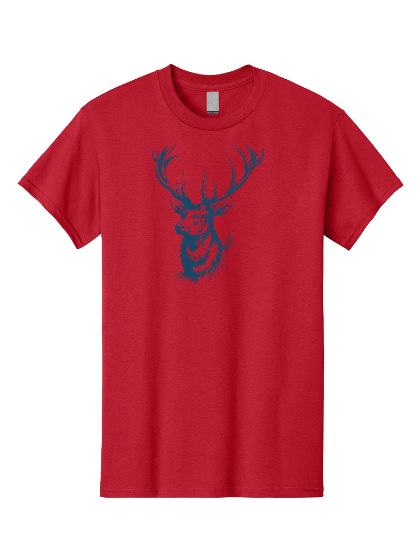 Silent Watcher Stag Men'S Graphic Tee, 100% Cotton, Comfortable Casual Summer Wear, Machine Washable, Deer, Wildlife, Majestic Animal, Stag, Antlers, Woodland Creature, Sketch Art, Illustration, Forest Dwellers Aae646 6