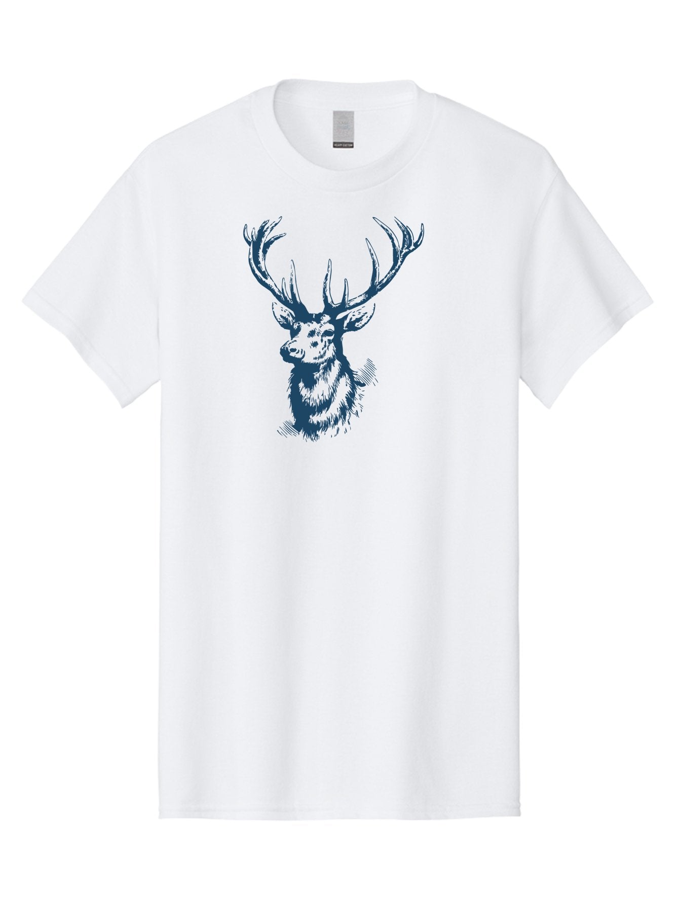 Silent Watcher Stag Men'S Graphic Tee, 100% Cotton, Comfortable Casual Summer Wear, Machine Washable, Deer, Wildlife, Majestic Animal, Stag, Antlers, Woodland Creature, Sketch Art, Illustration, Forest Dwellers Aae646 13