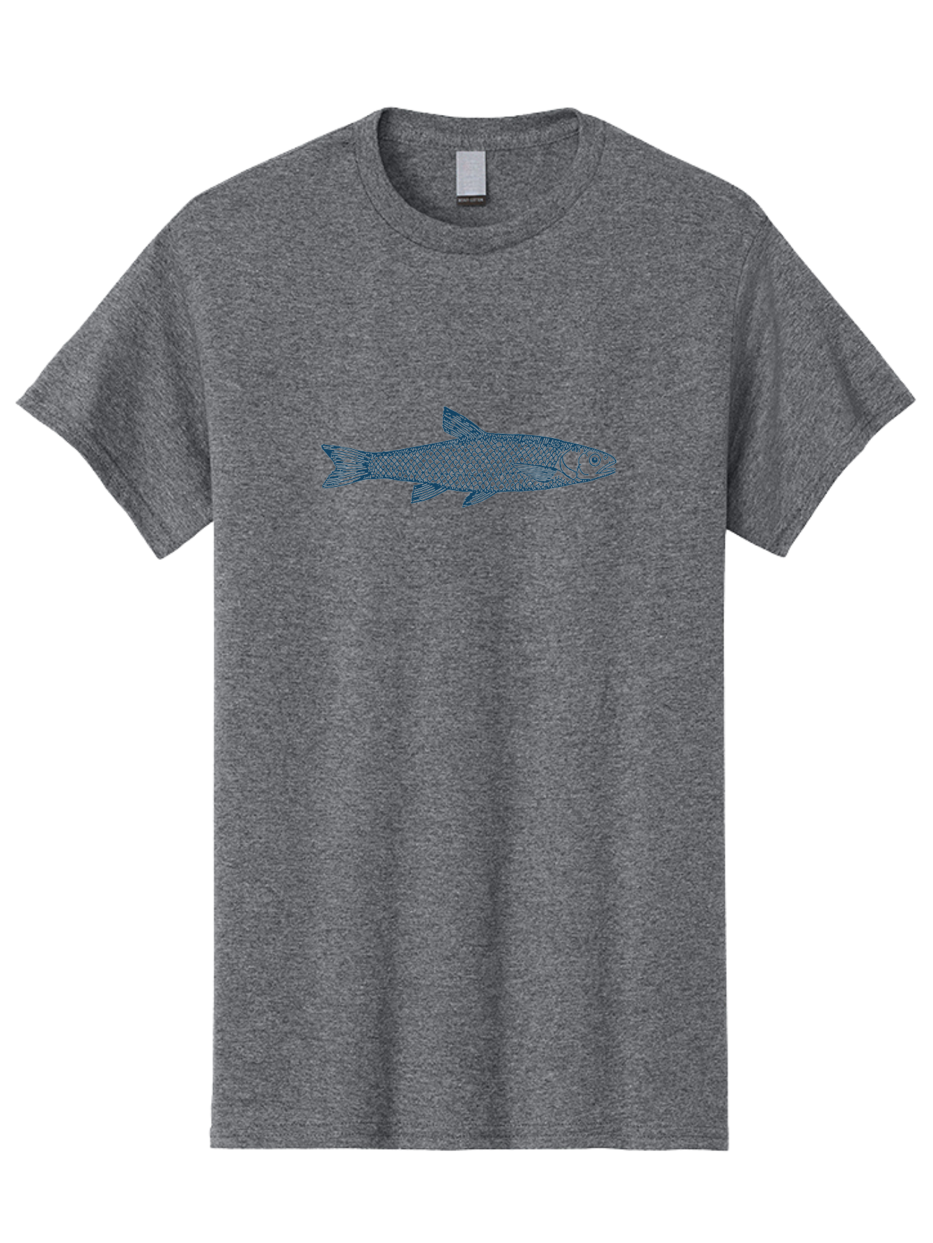 Silverline Fish Men'S Graphic Tee, 100% Cotton, Comfortable Casual Summer Wear, Machine Washable, Illustration Of A Fish, Fish With Scales, Aquatic Animal, Ocean Life, Sea Creature, Wildlife, Marine Biology, Fish Art, Detailed Drawing, Aae647