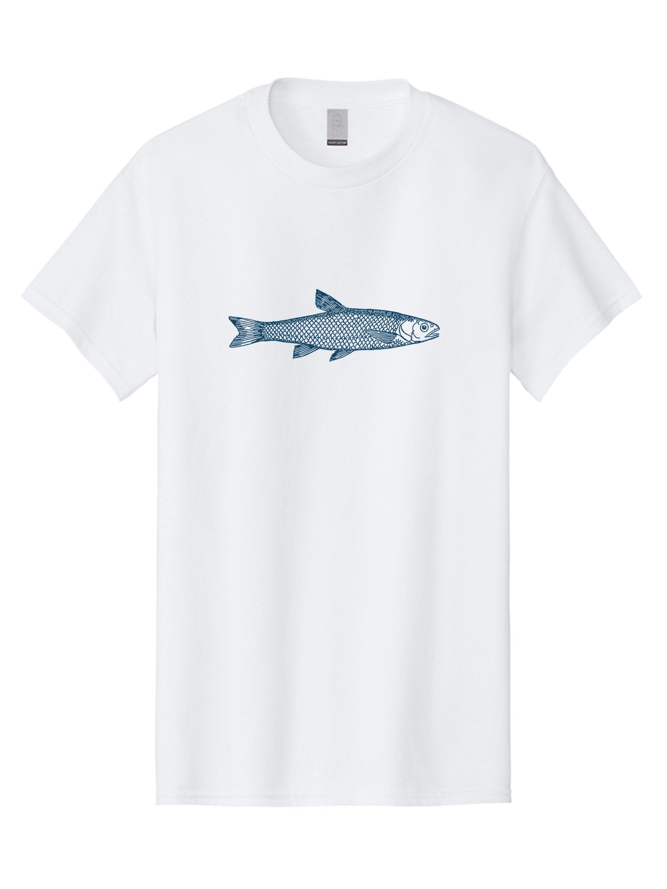 Silverline Fish Men'S Graphic Tee, 100% Cotton, Comfortable Casual Summer Wear, Machine Washable, Illustration Of A Fish, Fish With Scales, Aquatic Animal, Ocean Life, Sea Creature, Wildlife, Marine Biology, Fish Art, Detailed Drawing, Aae647 4