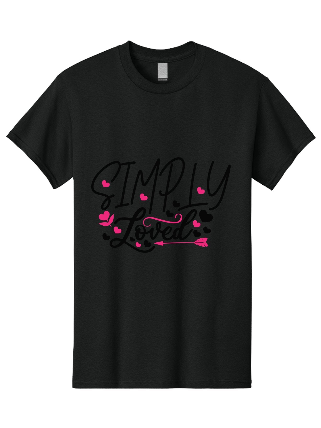 Simply Loved Men'S Graphic Tee, 100% Cotton, Comfortable Casual Summer Wear, Machine Washable, Loved Graphic, Heart Designs, Pink Hearts, Black Script, Inspirational Quote, Love Message, Valentines Day Gift, Positive Affirmation, Aae648 9