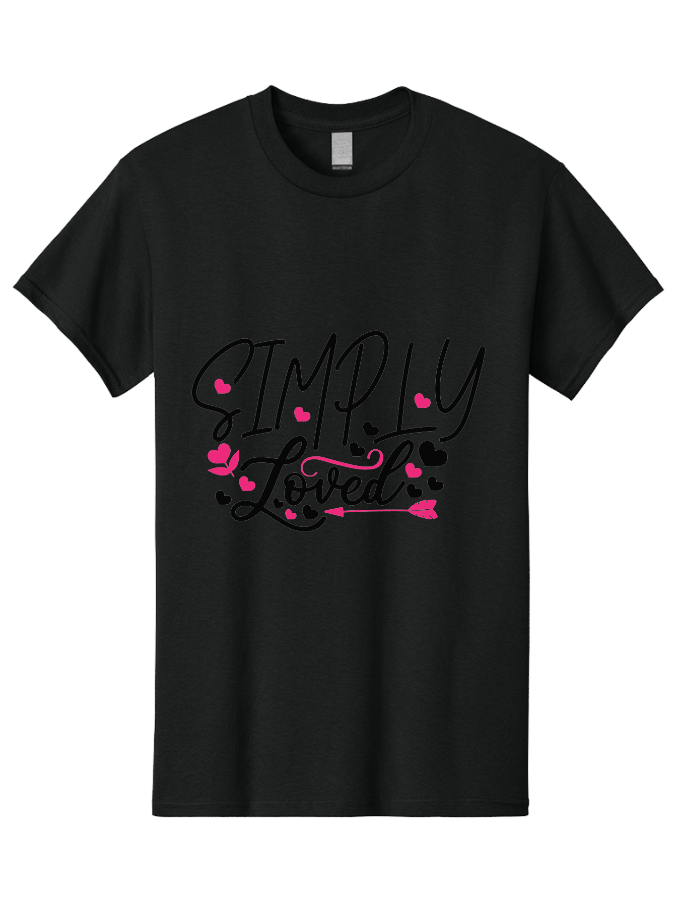 Simply Loved Men'S Graphic Tee, 100% Cotton, Comfortable Casual Summer Wear, Machine Washable, Loved Graphic, Heart Designs, Pink Hearts, Black Script, Inspirational Quote, Love Message, Valentines Day Gift, Positive Affirmation, Aae648 7