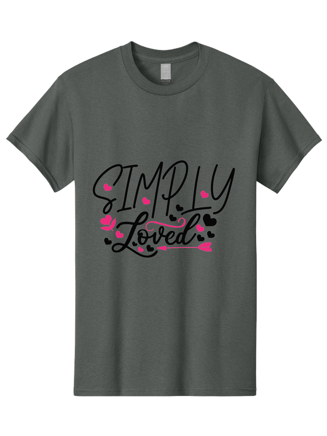 Simply Loved Men'S Graphic Tee, 100% Cotton, Comfortable Casual Summer Wear, Machine Washable, Loved Graphic, Heart Designs, Pink Hearts, Black Script, Inspirational Quote, Love Message, Valentines Day Gift, Positive Affirmation, Aae648 27
