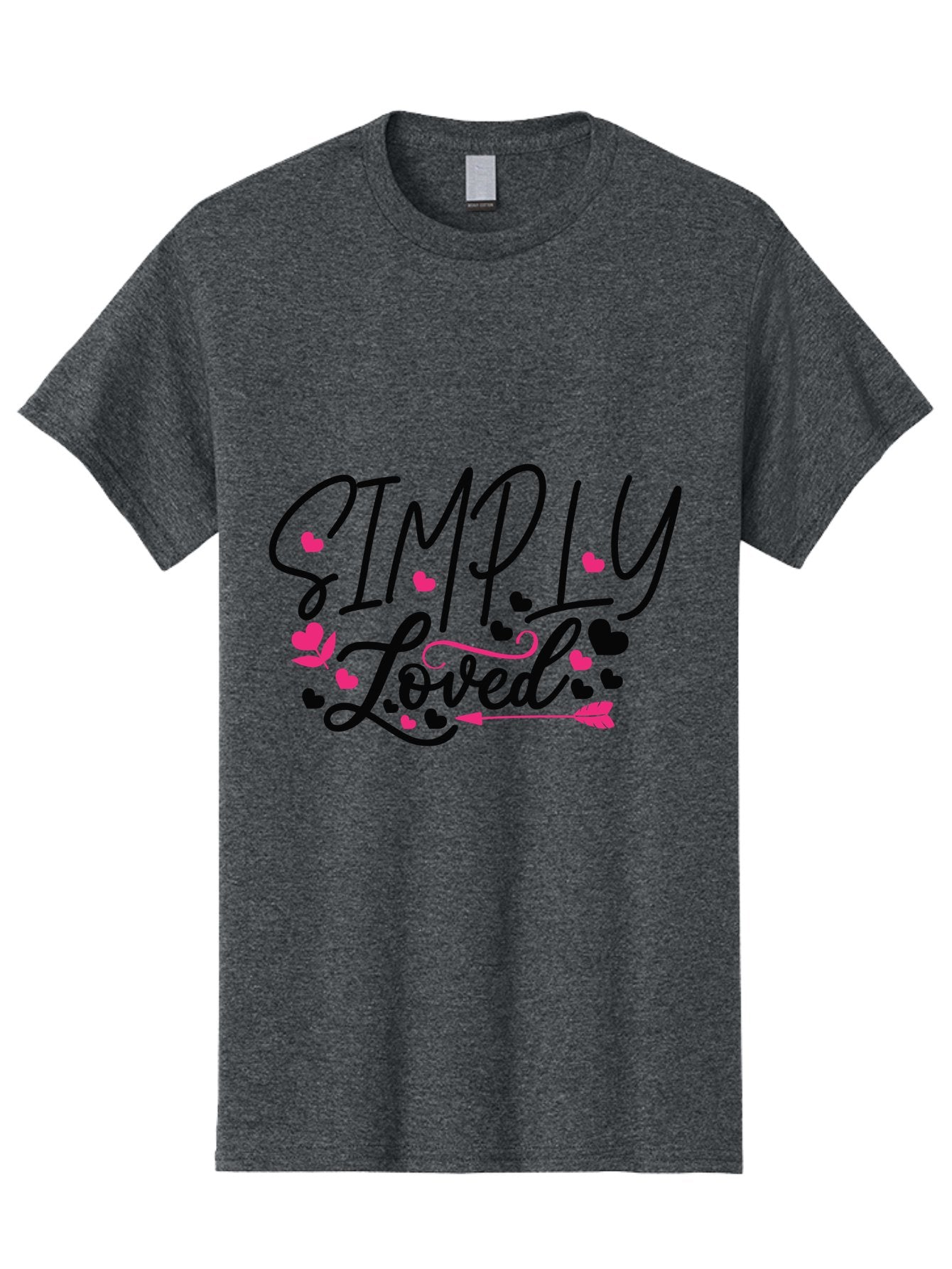 Simply Loved Men'S Graphic Tee, 100% Cotton, Comfortable Casual Summer Wear, Machine Washable, Loved Graphic, Heart Designs, Pink Hearts, Black Script, Inspirational Quote, Love Message, Valentines Day Gift, Positive Affirmation, Aae648 10