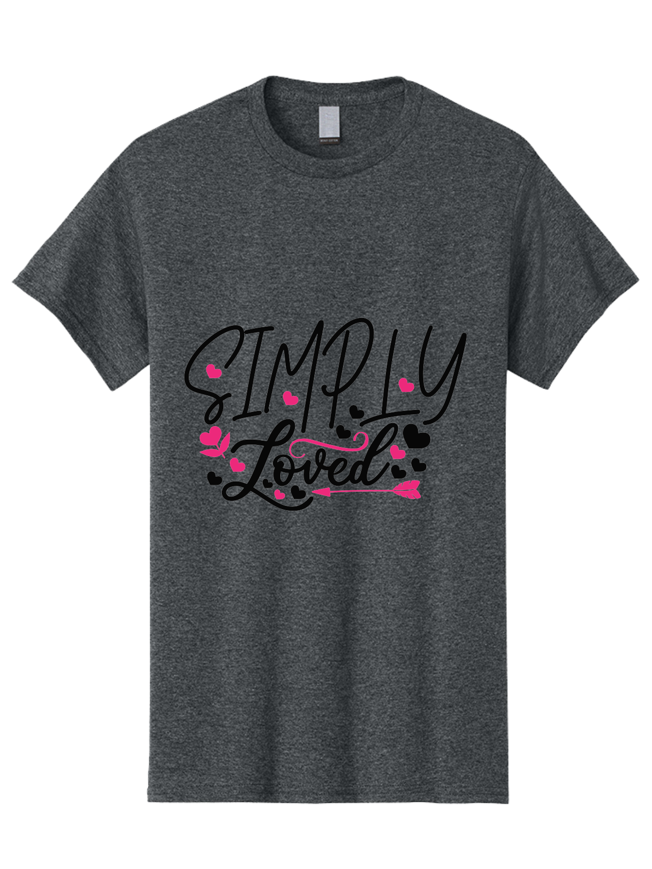 Simply Loved Men'S Graphic Tee, 100% Cotton, Comfortable Casual Summer Wear, Machine Washable, Loved Graphic, Heart Designs, Pink Hearts, Black Script, Inspirational Quote, Love Message, Valentines Day Gift, Positive Affirmation, Aae648 19