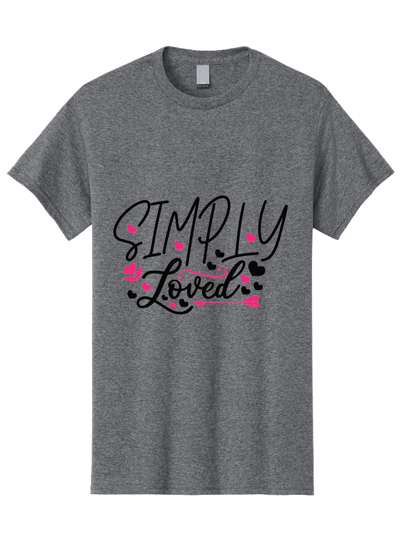 Simply Loved Men'S Graphic Tee, 100% Cotton, Comfortable Casual Summer Wear, Machine Washable, Loved Graphic, Heart Designs, Pink Hearts, Black Script, Inspirational Quote, Love Message, Valentines Day Gift, Positive Affirmation, Aae648 25