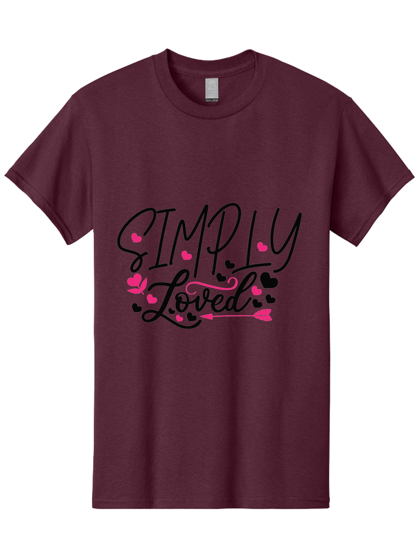 Simply Loved Men'S Graphic Tee, 100% Cotton, Comfortable Casual Summer Wear, Machine Washable, Loved Graphic, Heart Designs, Pink Hearts, Black Script, Inspirational Quote, Love Message, Valentines Day Gift, Positive Affirmation, Aae648 21