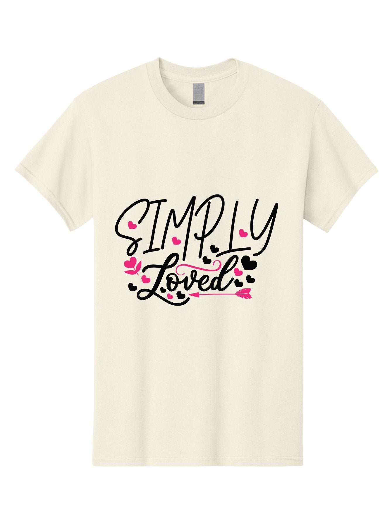 Simply Loved Men'S Graphic Tee, 100% Cotton, Comfortable Casual Summer Wear, Machine Washable, Loved Graphic, Heart Designs, Pink Hearts, Black Script, Inspirational Quote, Love Message, Valentines Day Gift, Positive Affirmation, Aae648 5
