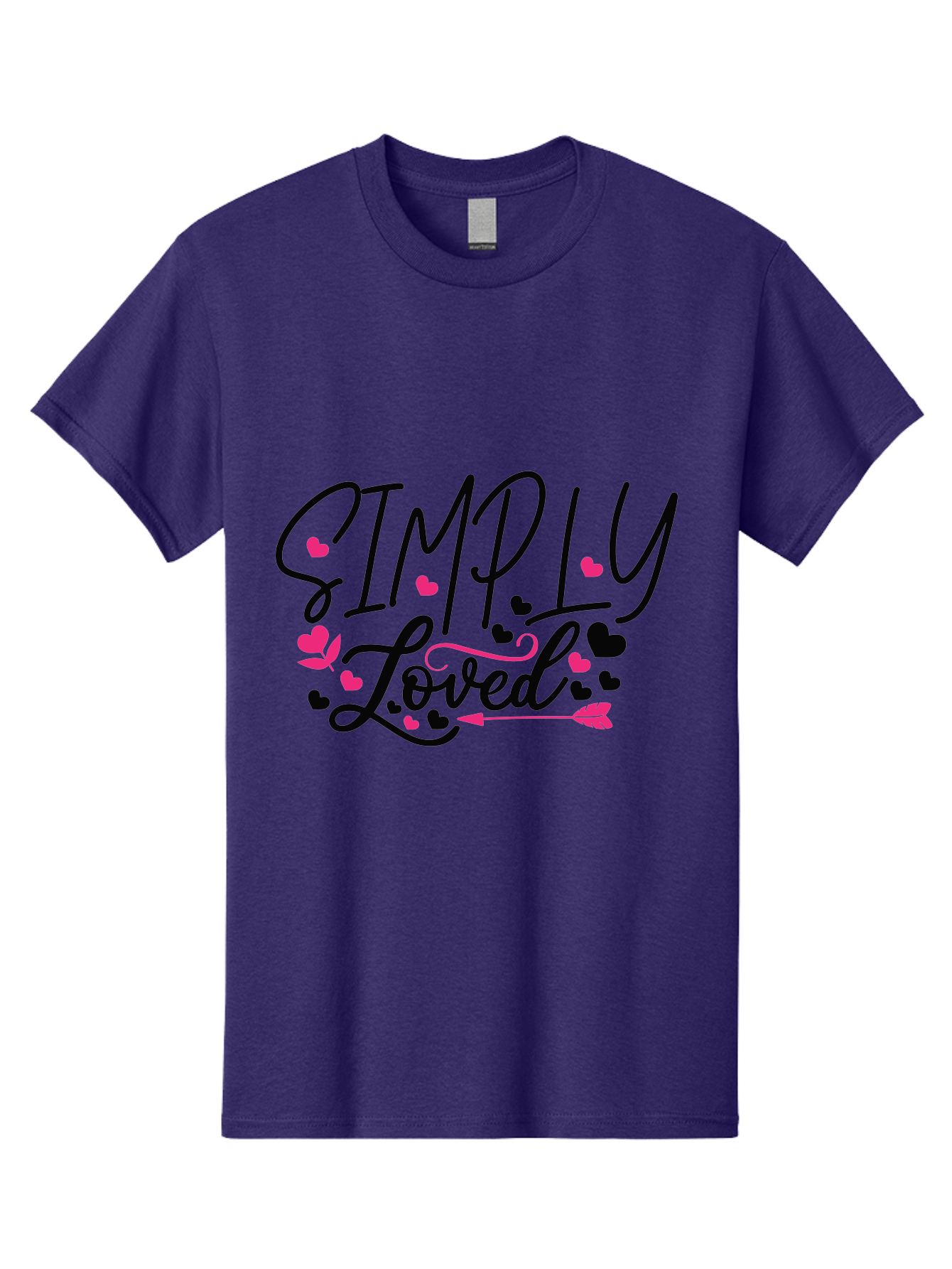 Simply Loved Men'S Graphic Tee, 100% Cotton, Comfortable Casual Summer Wear, Machine Washable, Loved Graphic, Heart Designs, Pink Hearts, Black Script, Inspirational Quote, Love Message, Valentines Day Gift, Positive Affirmation, Aae648 23