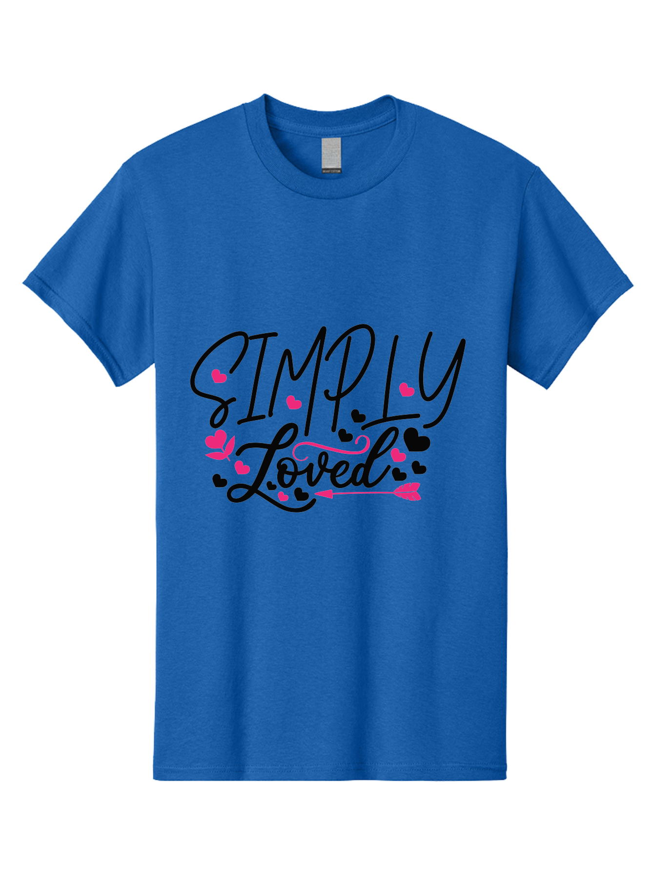 Simply Loved Men'S Graphic Tee, 100% Cotton, Comfortable Casual Summer Wear, Machine Washable, Loved Graphic, Heart Designs, Pink Hearts, Black Script, Inspirational Quote, Love Message, Valentines Day Gift, Positive Affirmation, Aae648 13