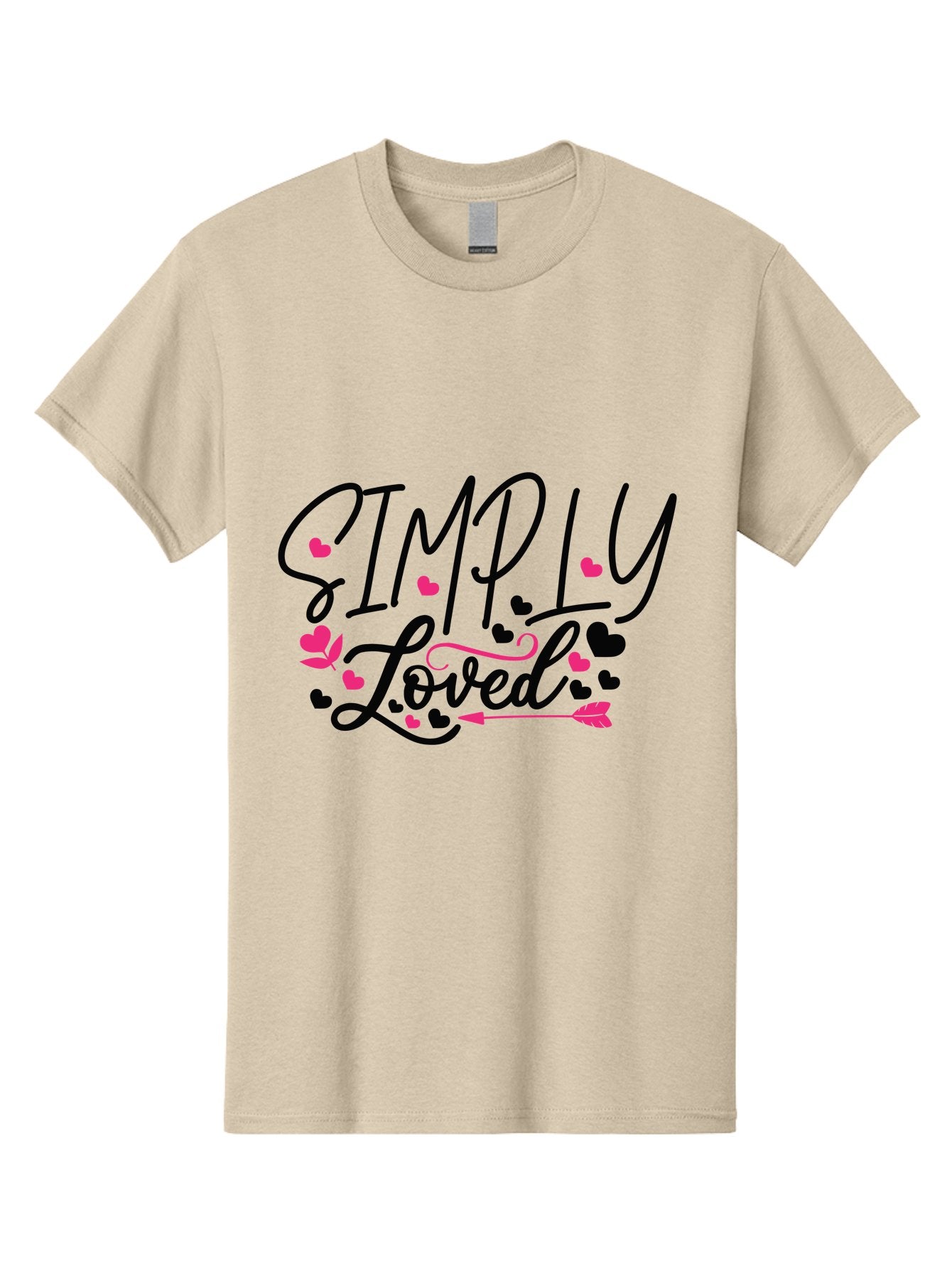 Simply Loved Men'S Graphic Tee, 100% Cotton, Comfortable Casual Summer Wear, Machine Washable, Loved Graphic, Heart Designs, Pink Hearts, Black Script, Inspirational Quote, Love Message, Valentines Day Gift, Positive Affirmation, Aae648 15
