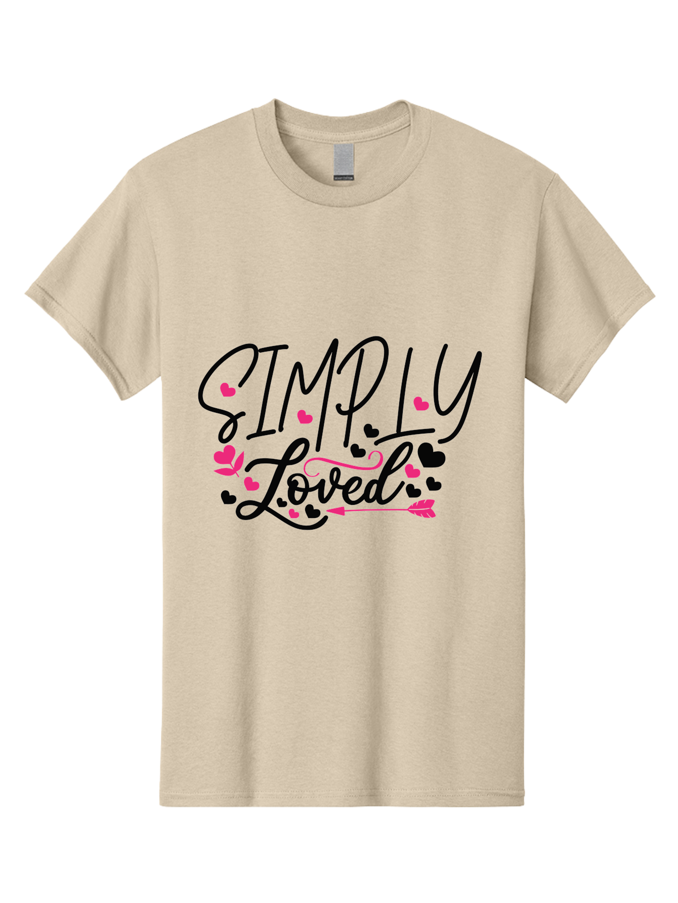 Simply Loved Men'S Graphic Tee, 100% Cotton, Comfortable Casual Summer Wear, Machine Washable, Loved Graphic, Heart Designs, Pink Hearts, Black Script, Inspirational Quote, Love Message, Valentines Day Gift, Positive Affirmation, Aae648 29
