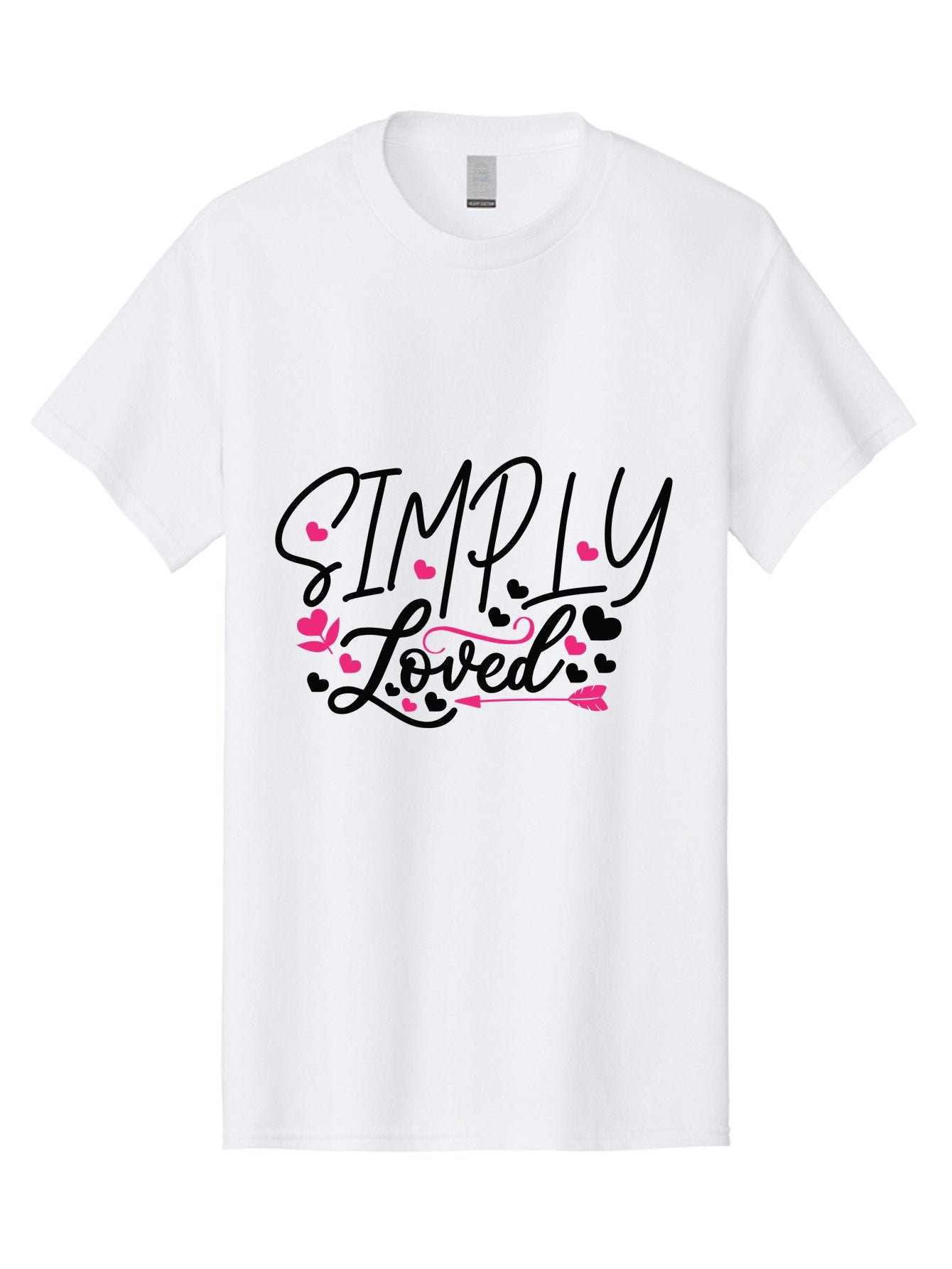 Simply Loved Men'S Graphic Tee, 100% Cotton, Comfortable Casual Summer Wear, Machine Washable, Loved Graphic, Heart Designs, Pink Hearts, Black Script, Inspirational Quote, Love Message, Valentines Day Gift, Positive Affirmation, Aae648 12