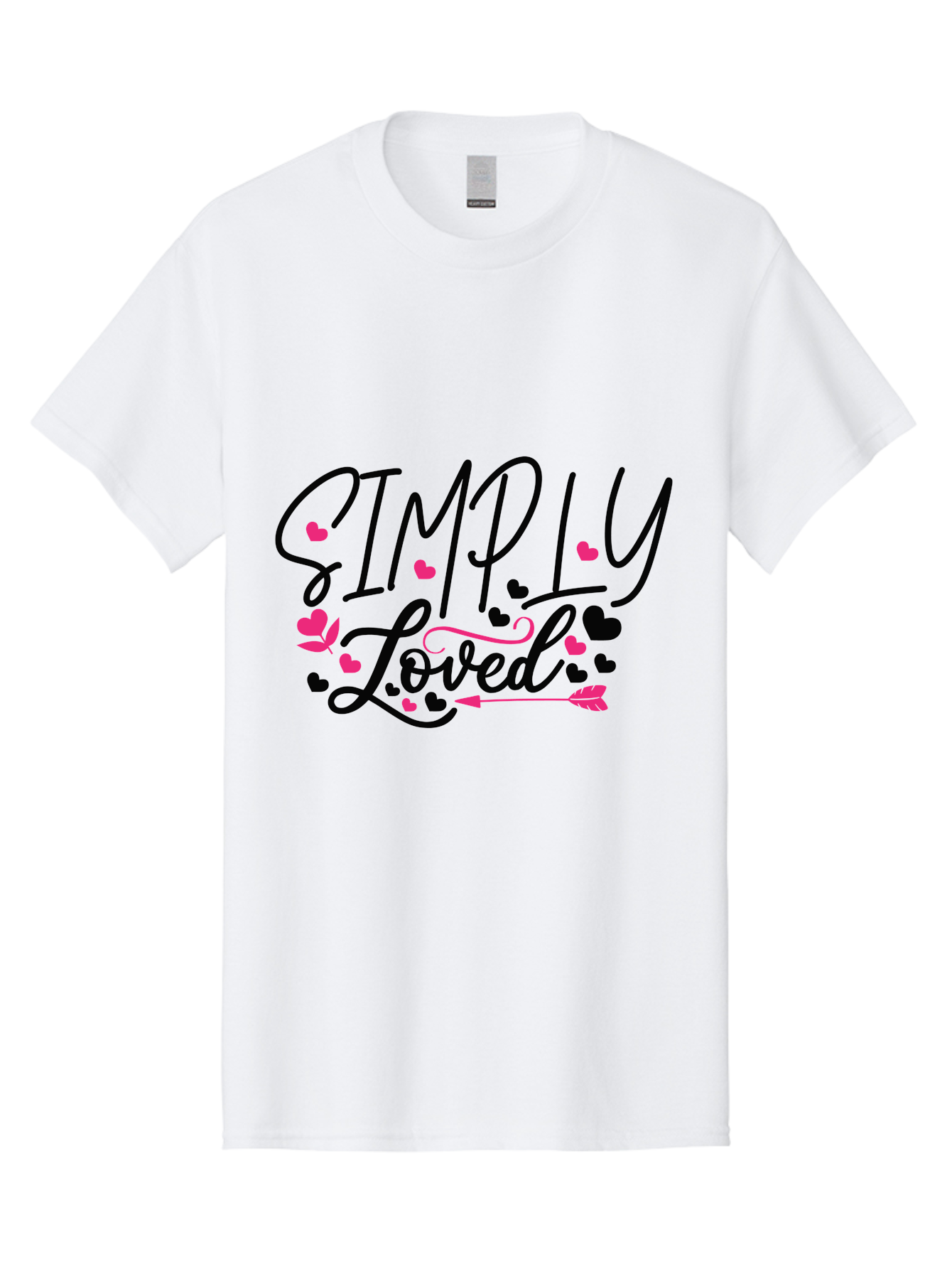 Simply Loved Men'S Graphic Tee, 100% Cotton, Comfortable Casual Summer Wear, Machine Washable, Loved Graphic, Heart Designs, Pink Hearts, Black Script, Inspirational Quote, Love Message, Valentines Day Gift, Positive Affirmation, Aae648 11