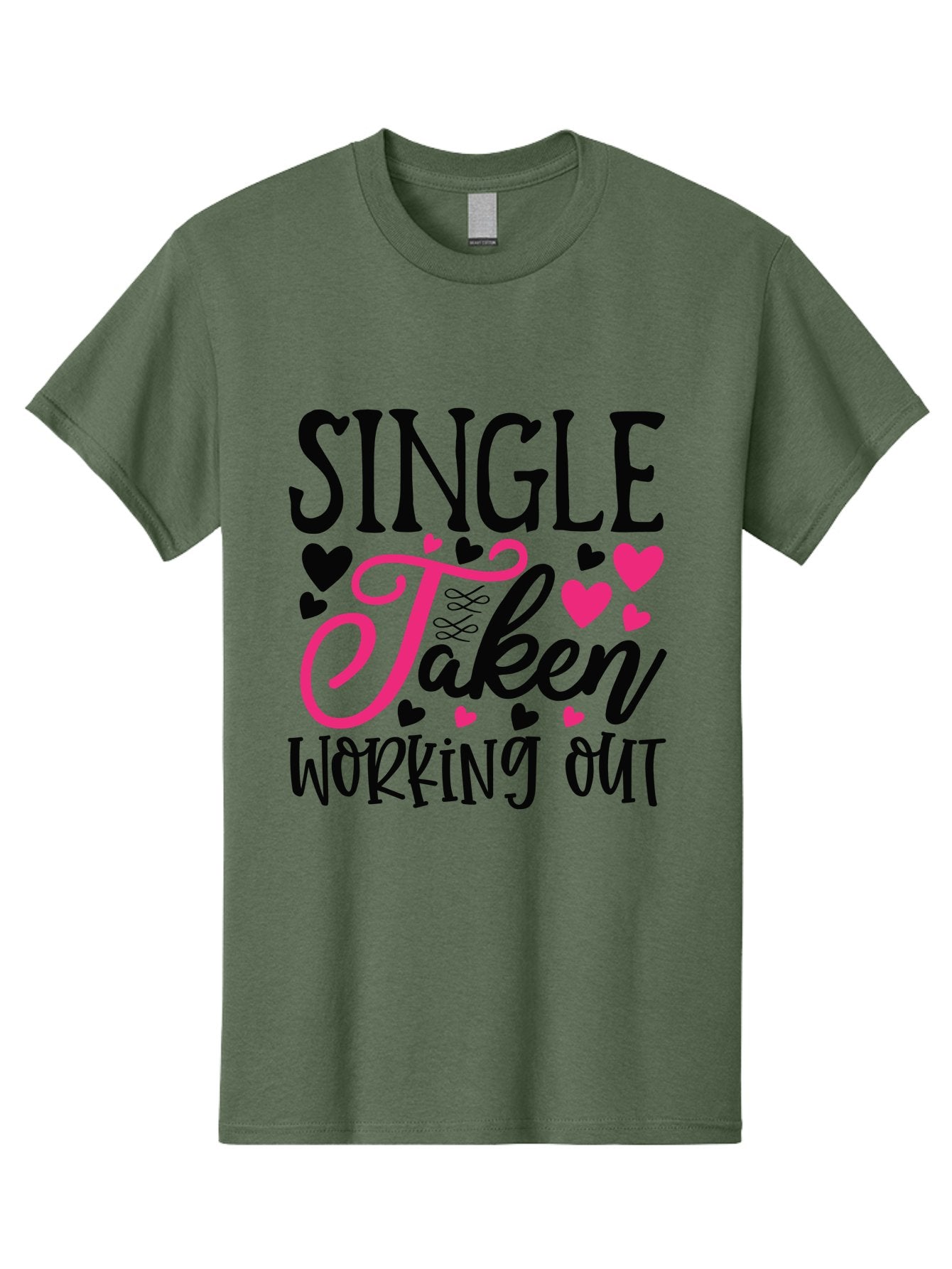 Single Taken Working Out Men'S Graphic Tee, 100% Cotton, Comfortable Casual Summer Wear, Machine Washable, Fitness Motivation, Gym Inspiration, Workout Quotes, Single And Taken, Funny Sayings, Fitness Humor, Gym Humor, Motivational Quotes, Aae649 3