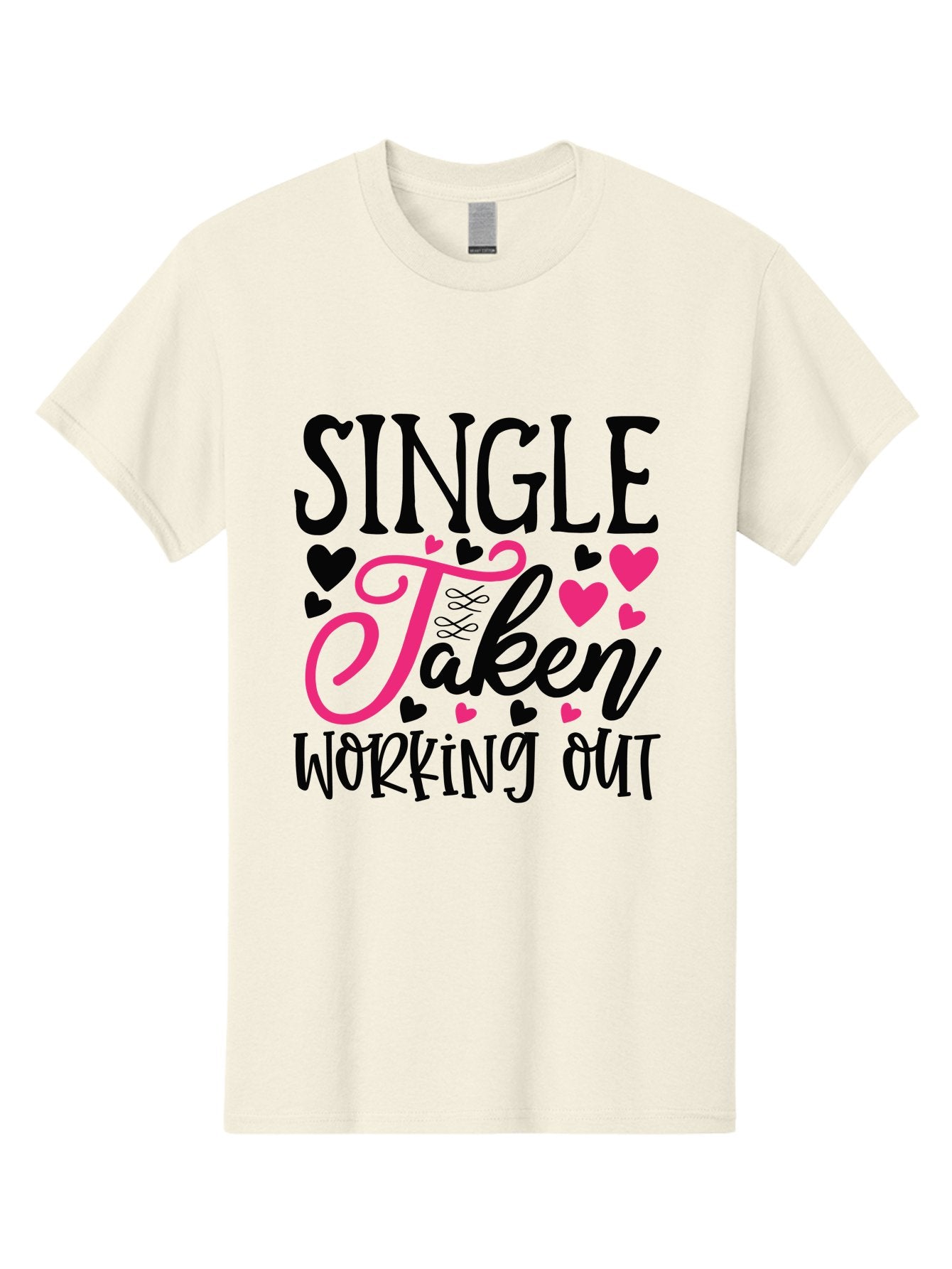 Single Taken Working Out Men'S Graphic Tee, 100% Cotton, Comfortable Casual Summer Wear, Machine Washable, Fitness Motivation, Gym Inspiration, Workout Quotes, Single And Taken, Funny Sayings, Fitness Humor, Gym Humor, Motivational Quotes, Aae649 4