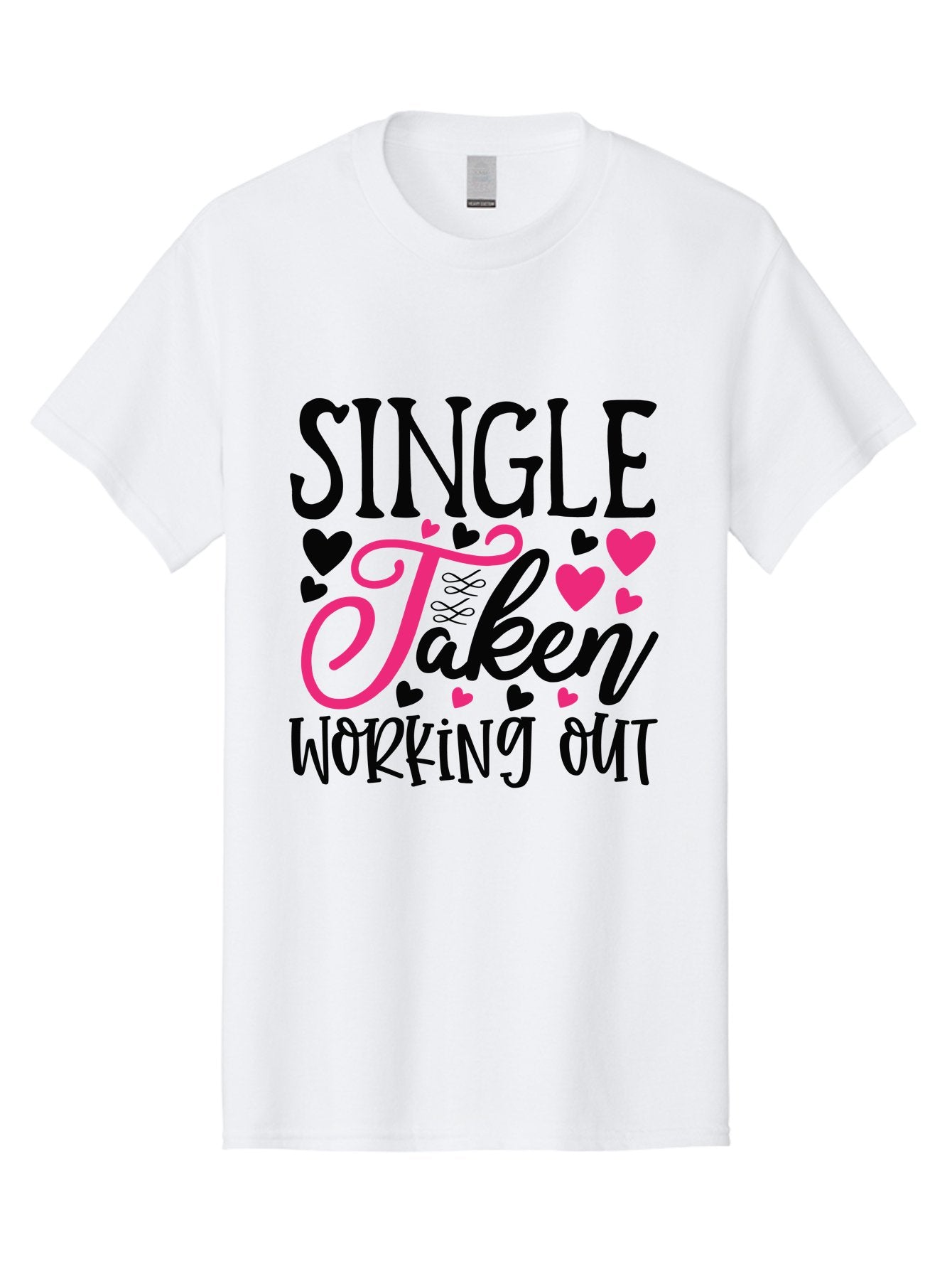 Single Taken Working Out Men'S Graphic Tee, 100% Cotton, Comfortable Casual Summer Wear, Machine Washable, Fitness Motivation, Gym Inspiration, Workout Quotes, Single And Taken, Funny Sayings, Fitness Humor, Gym Humor, Motivational Quotes, Aae649 14