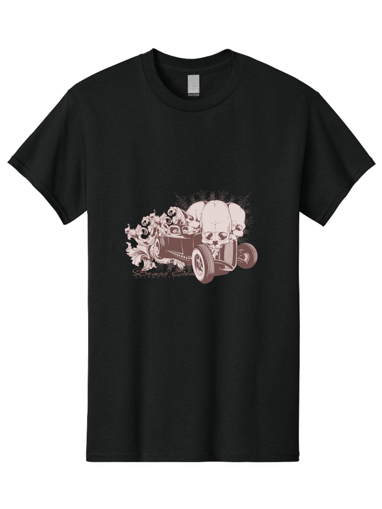 Skull Drive Men'S Graphic Tee, 100% Cotton, Comfortable Casual Summer Wear, Machine Washable, Hot Rod Car, Sugar Skull, Vintage Vehicle, Skull Design, Gothic Art, Automotive Culture, Custom Car, Skull Graphics Aae650 5