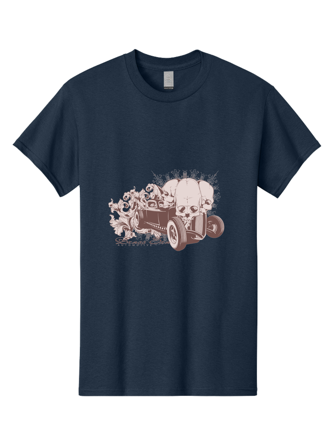 Skull Drive Men'S Graphic Tee, 100% Cotton, Comfortable Casual Summer Wear, Machine Washable, Hot Rod Car, Sugar Skull, Vintage Vehicle, Skull Design, Gothic Art, Automotive Culture, Custom Car, Skull Graphics Aae650 15