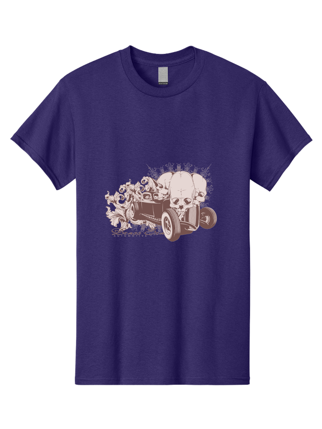 Skull Drive Men'S Graphic Tee, 100% Cotton, Comfortable Casual Summer Wear, Machine Washable, Hot Rod Car, Sugar Skull, Vintage Vehicle, Skull Design, Gothic Art, Automotive Culture, Custom Car, Skull Graphics Aae650 11