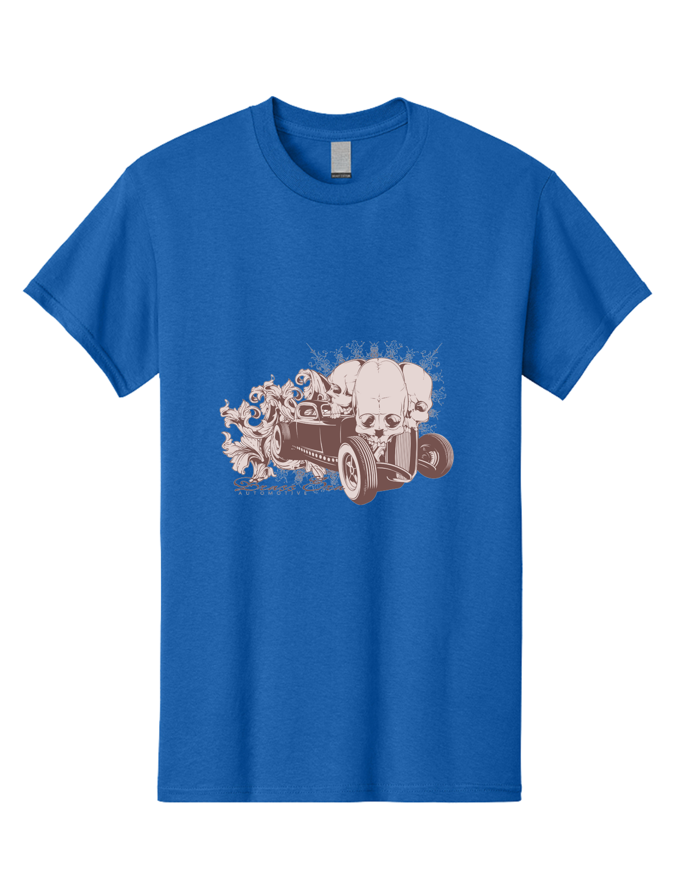 Skull Drive Men'S Graphic Tee, 100% Cotton, Comfortable Casual Summer Wear, Machine Washable, Hot Rod Car, Sugar Skull, Vintage Vehicle, Skull Design, Gothic Art, Automotive Culture, Custom Car, Skull Graphics Aae650 7