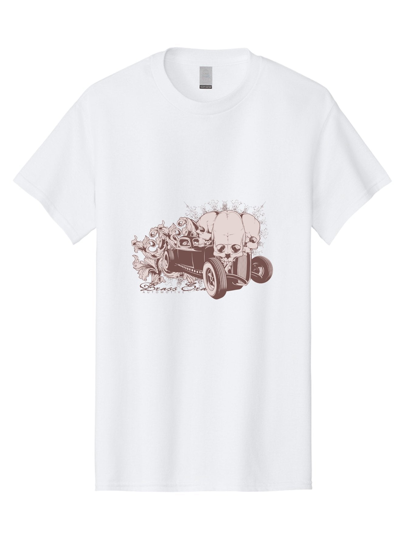 Skull Drive Men'S Graphic Tee, 100% Cotton, Comfortable Casual Summer Wear, Machine Washable, Hot Rod Car, Sugar Skull, Vintage Vehicle, Skull Design, Gothic Art, Automotive Culture, Custom Car, Skull Graphics Aae650 3