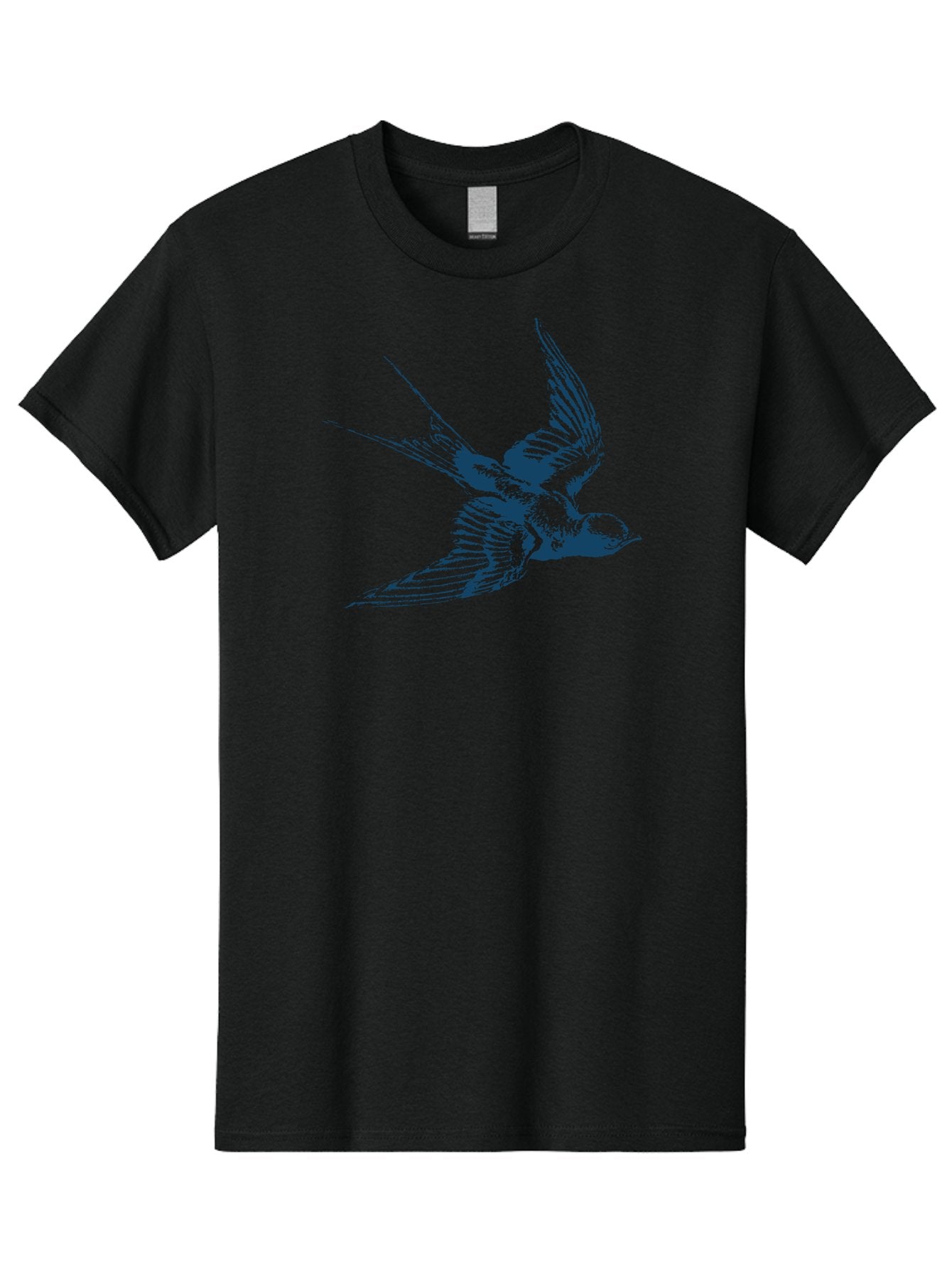 Skybound Sparrow Men'S Graphic Tee, 100% Cotton, Comfortable Casual Summer Wear, Machine Washable, Swallow Bird In Flight, Blue Bird Illustration, Bird In Air, Flying Swallow, Bird Species, Wildlife Art, Avian Illustration Aae651 10