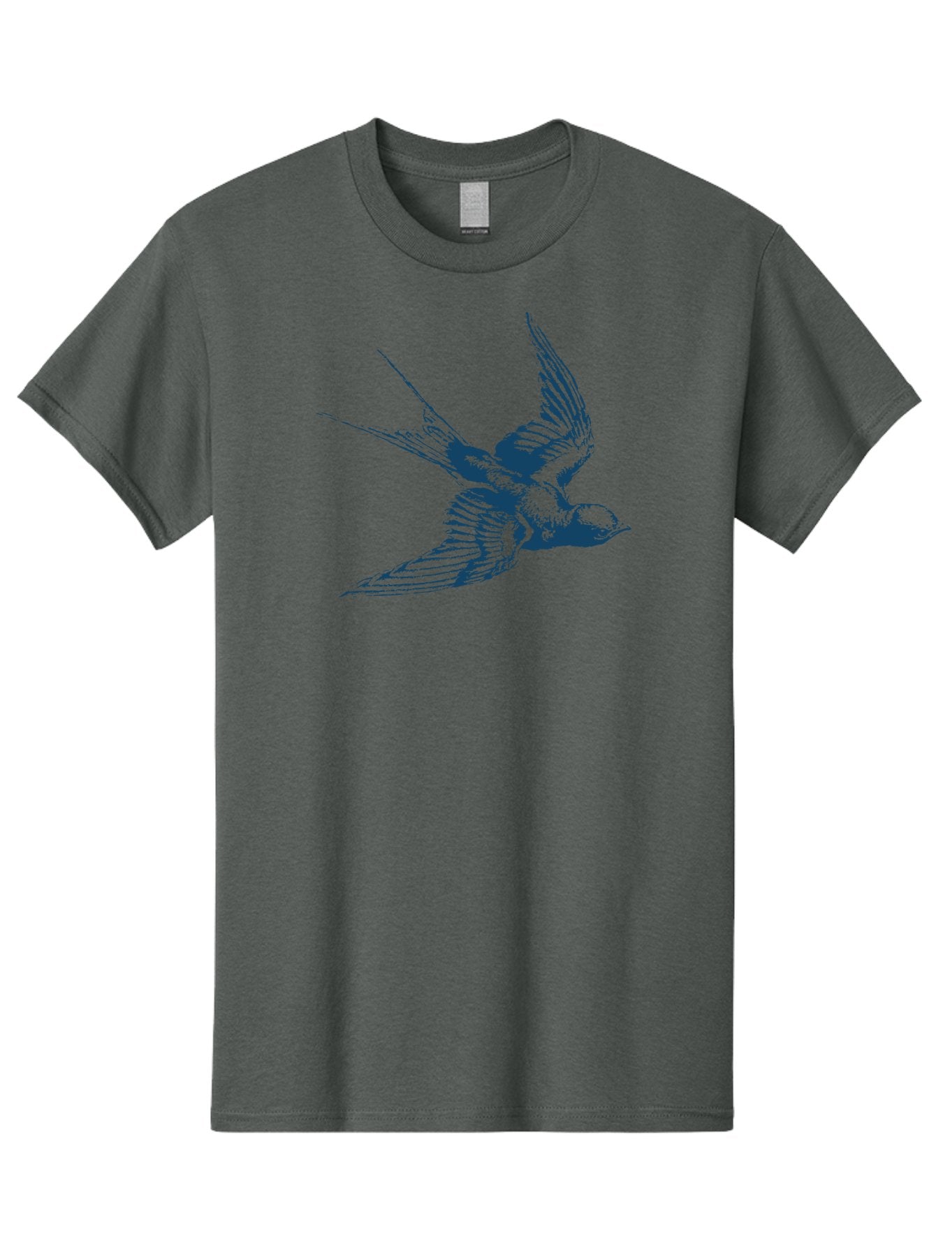 Skybound Sparrow Men'S Graphic Tee, 100% Cotton, Comfortable Casual Summer Wear, Machine Washable, Swallow Bird In Flight, Blue Bird Illustration, Bird In Air, Flying Swallow, Bird Species, Wildlife Art, Avian Illustration Aae651 13