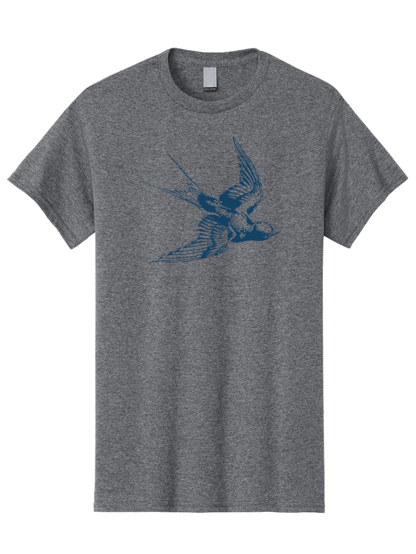 Skybound Sparrow Men'S Graphic Tee, 100% Cotton, Comfortable Casual Summer Wear, Machine Washable, Swallow Bird In Flight, Blue Bird Illustration, Bird In Air, Flying Swallow, Bird Species, Wildlife Art, Avian Illustration Aae651 5